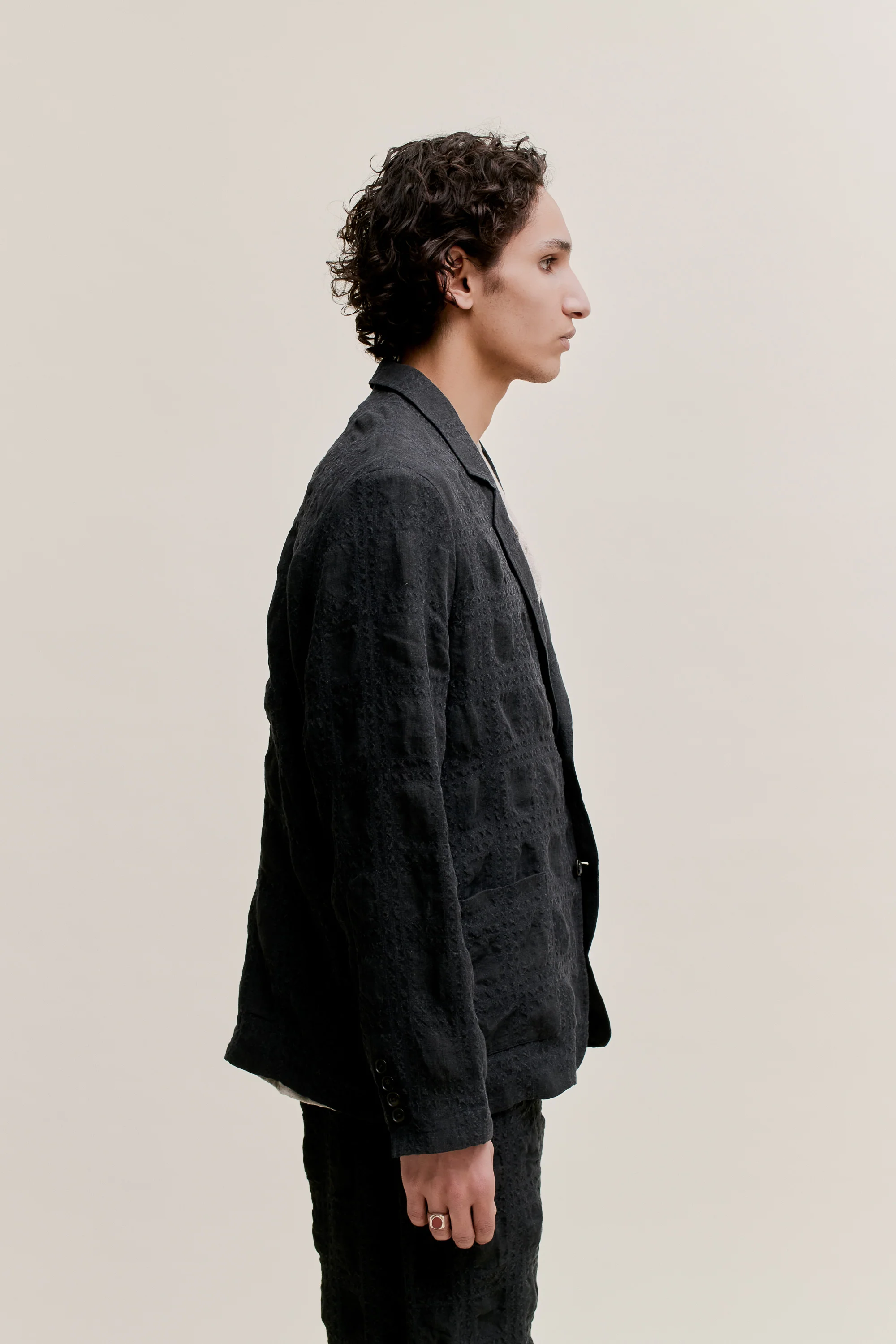 Deconstructed Peak Blazer Faded Black Seercheck - Image 3