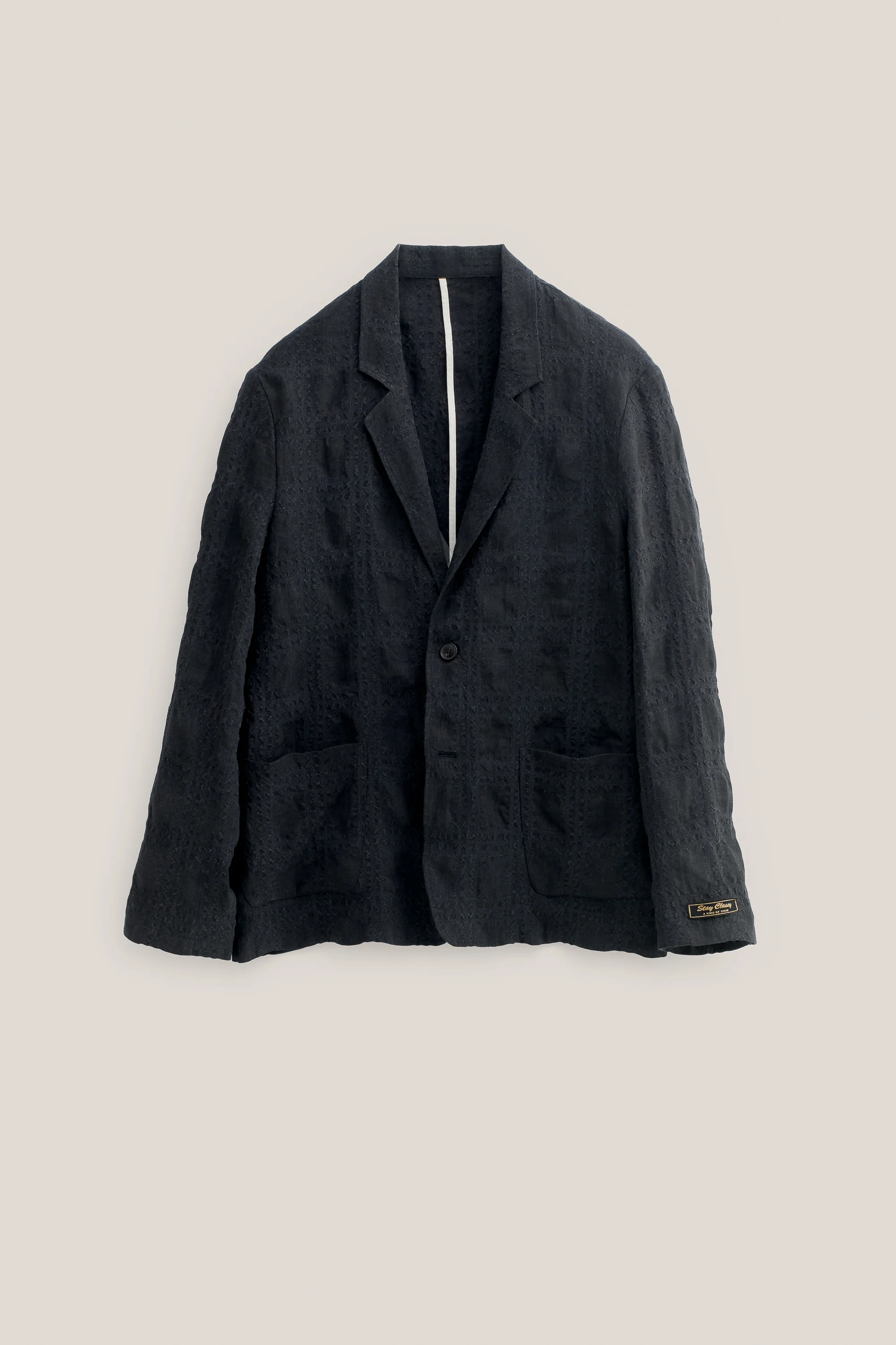 Deconstructed Peak Blazer Faded Black Seercheck - Image 4