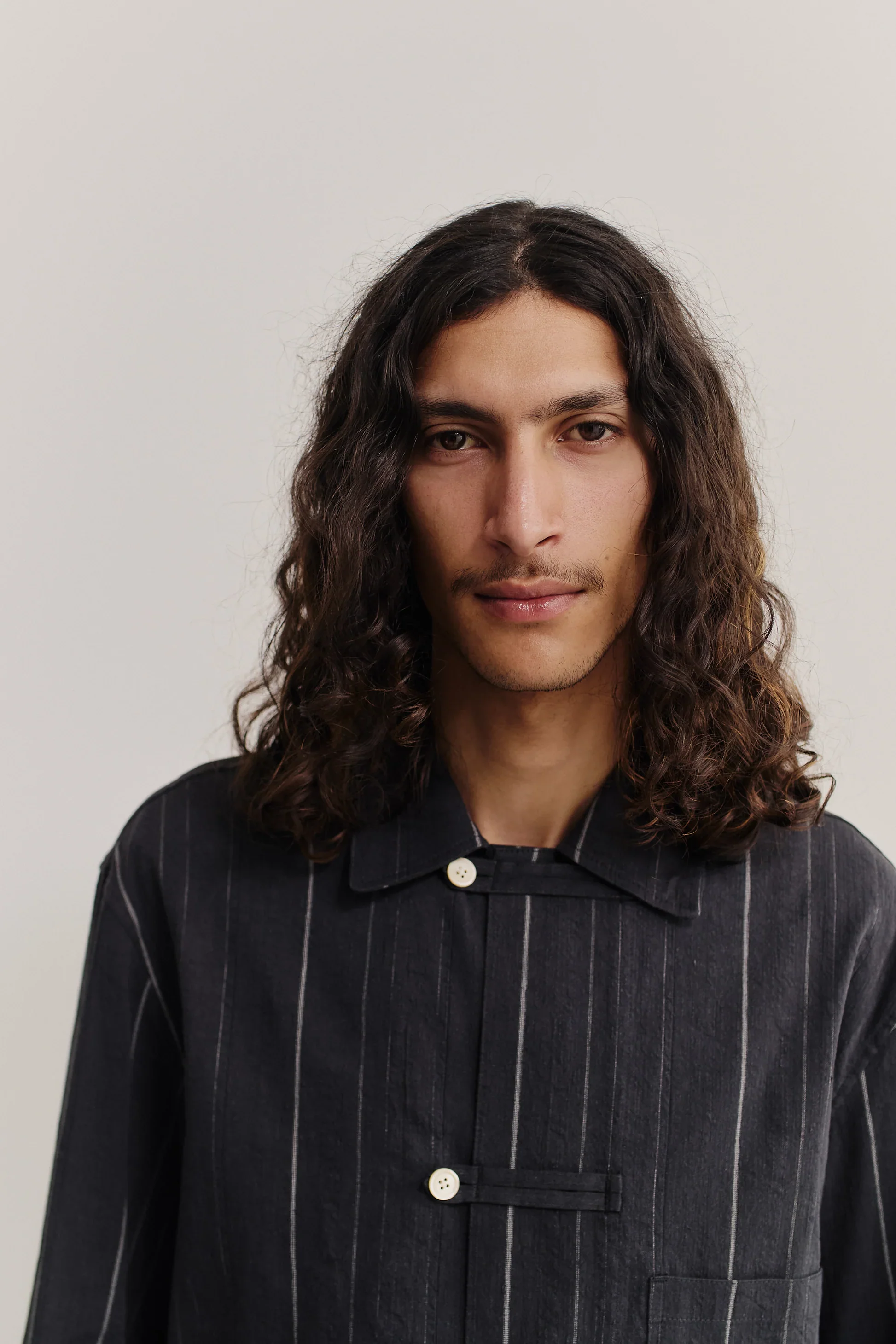 Matara Overshirt Black Chalk Stripe - Image 5