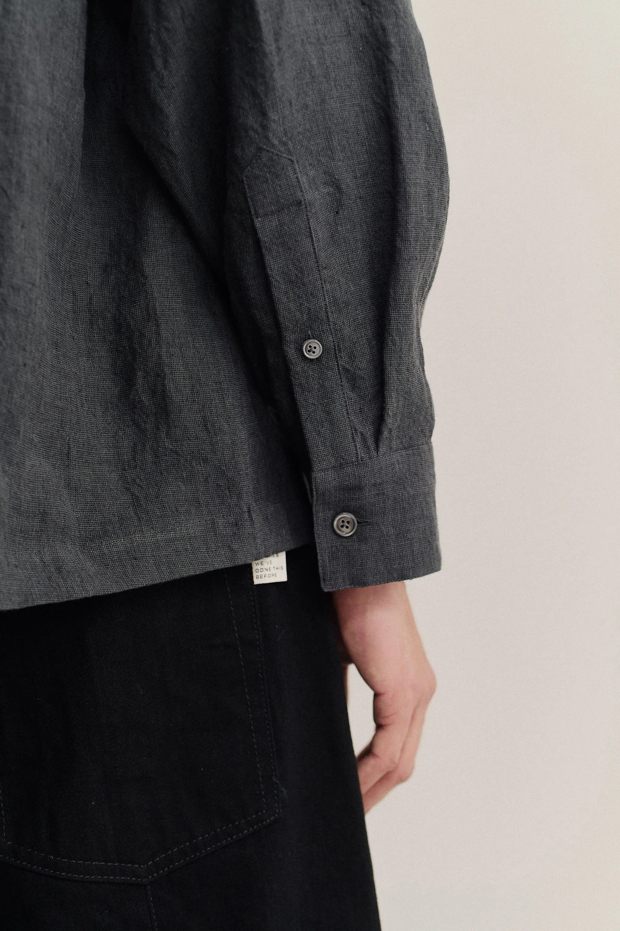 Rumba Shirt Coal Linen - Image 6