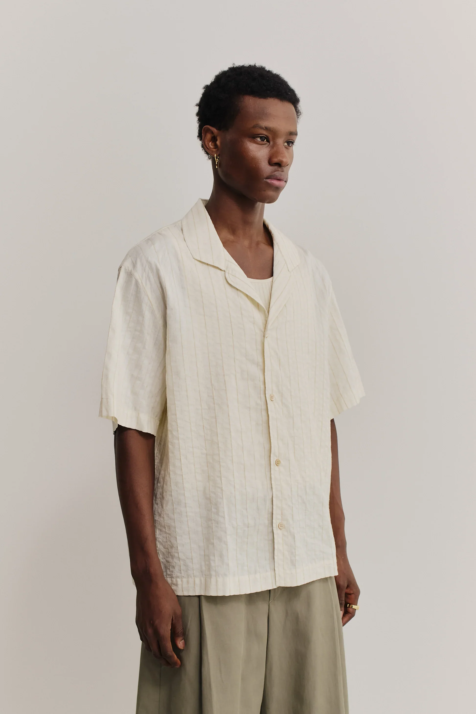 Samata Shirt Structured Natural Stripe - Image 3