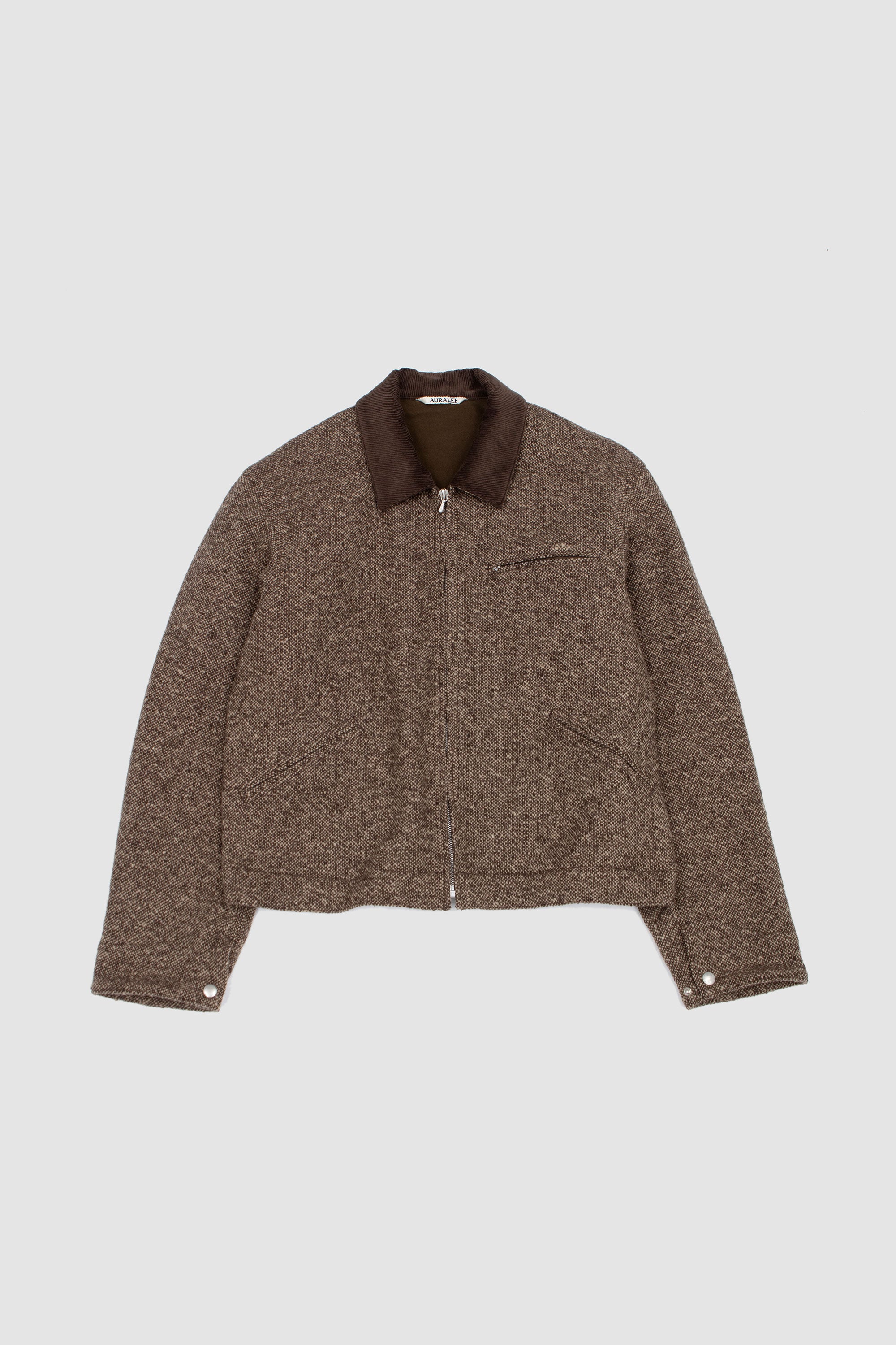 Homespun Tweed Zip Blouson Brown - Image 2