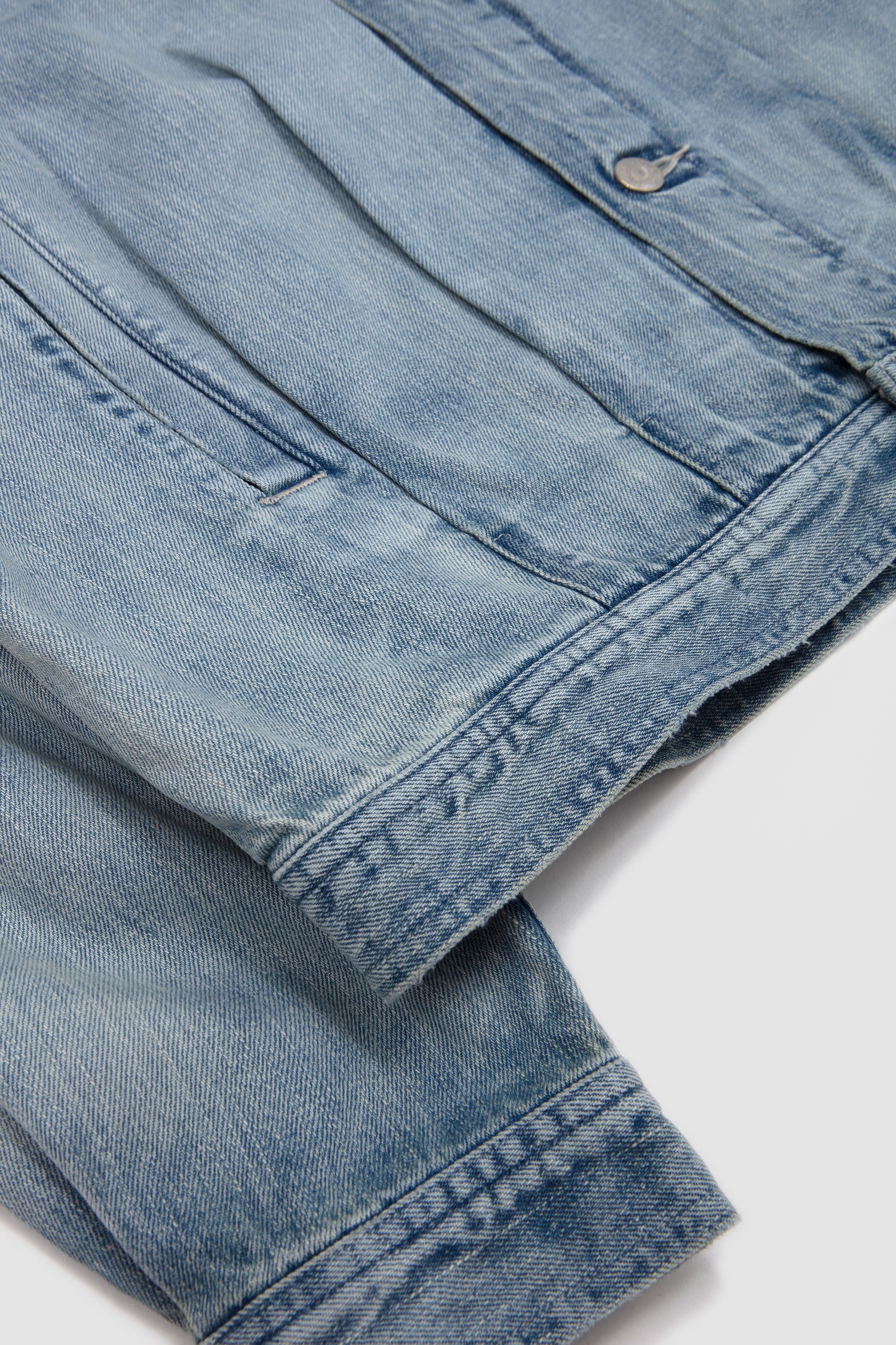 Faded Selvedge Light Denim Blouson Light Indigo - Image 4