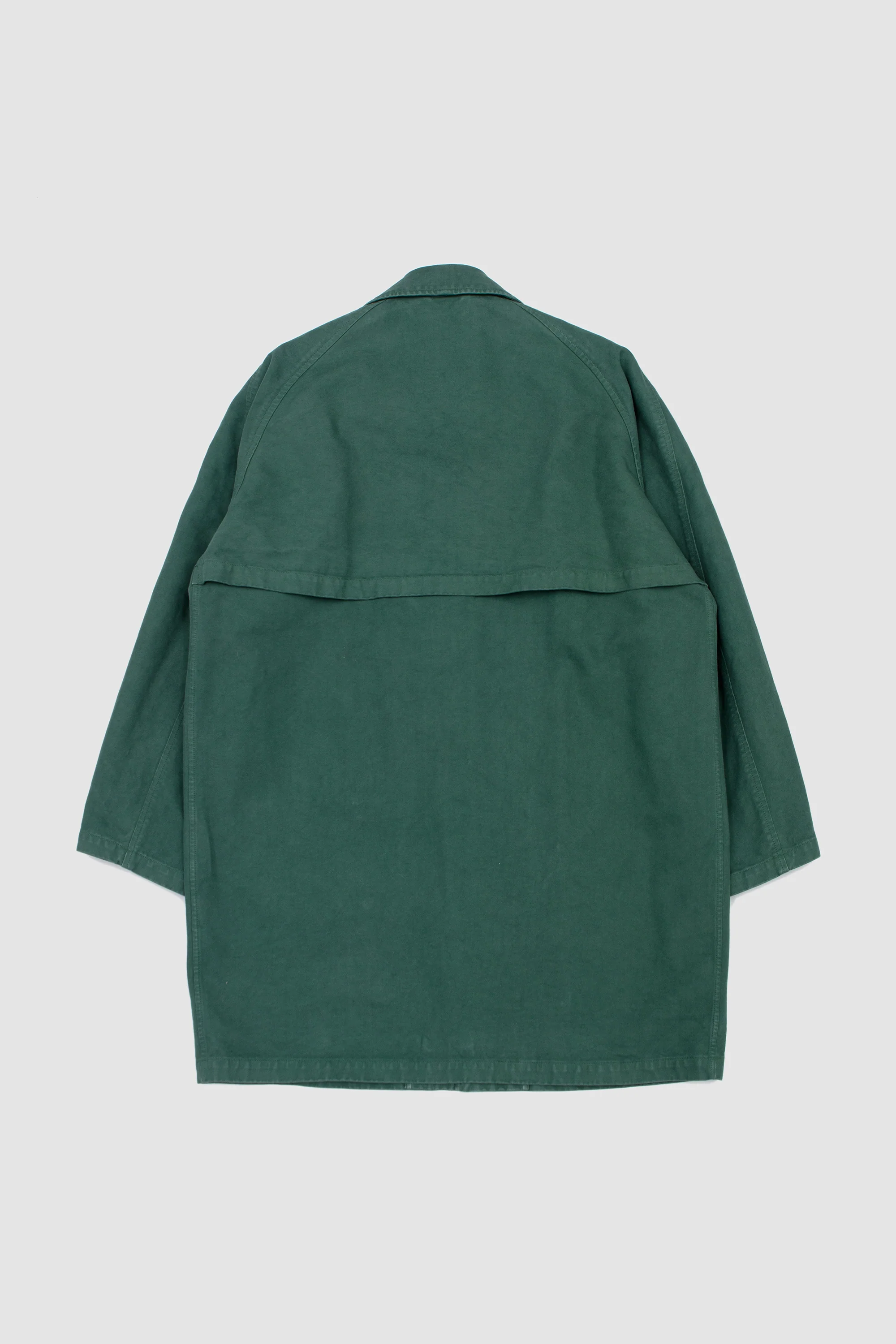 Garment-Dyed Organic Cotton Heavy Twill Short Coat Forest Green - Image 5