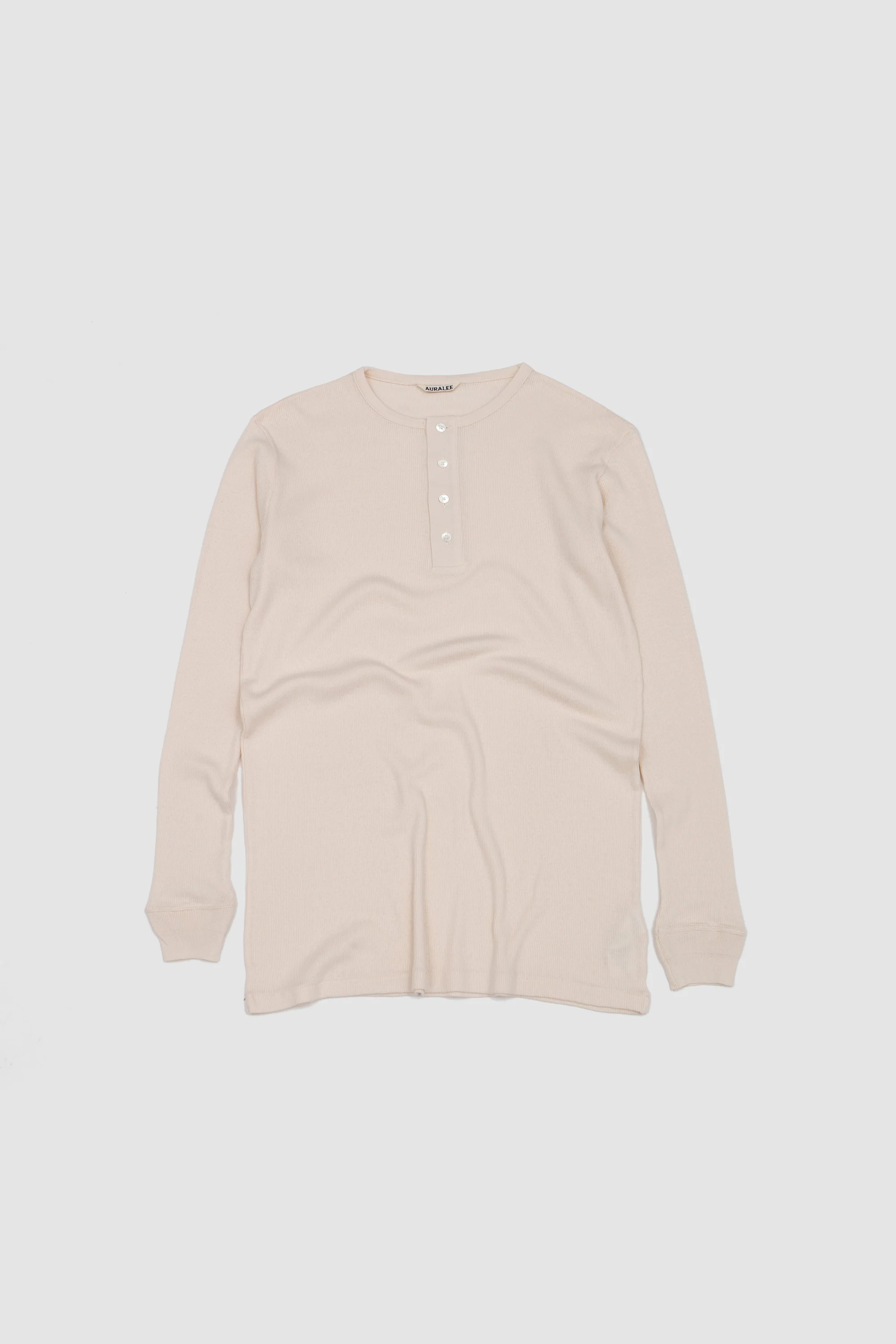 Organic Soft Rib Henley Neck P/O Ivory - Image 2