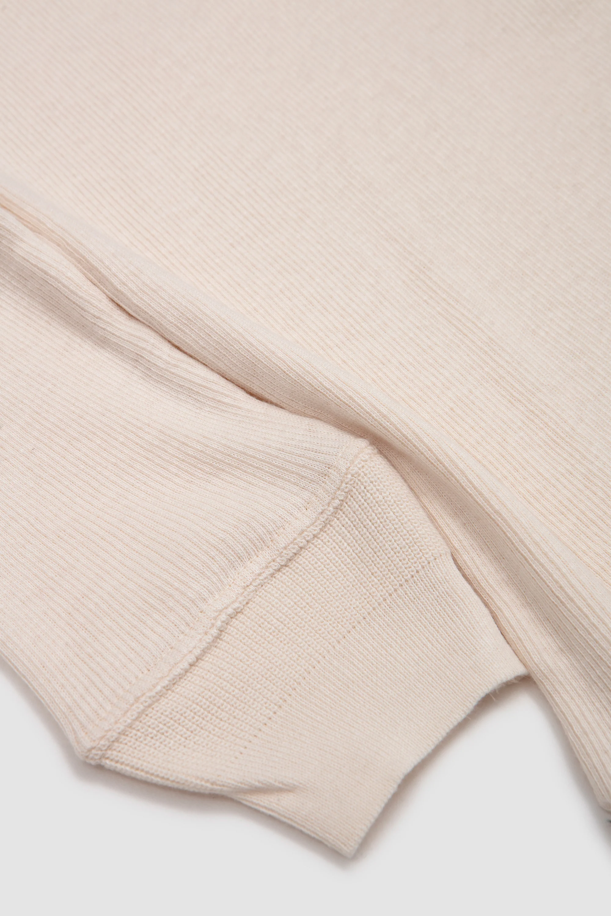 Organic Soft Rib Henley Neck P/O Ivory - Image 4