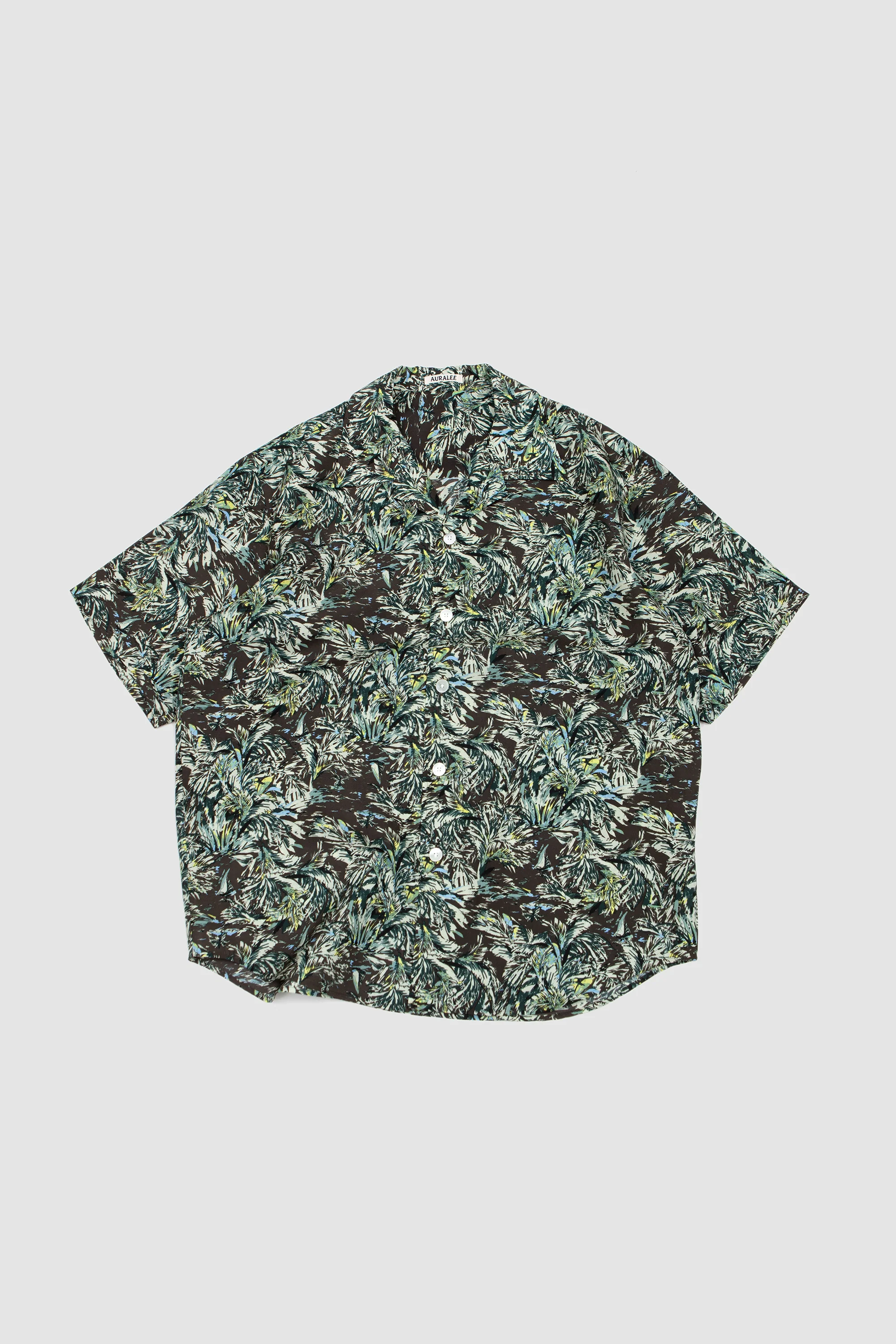 Printed Airy Silk Half-Sleeved Shirt Dark Brown - Image 2