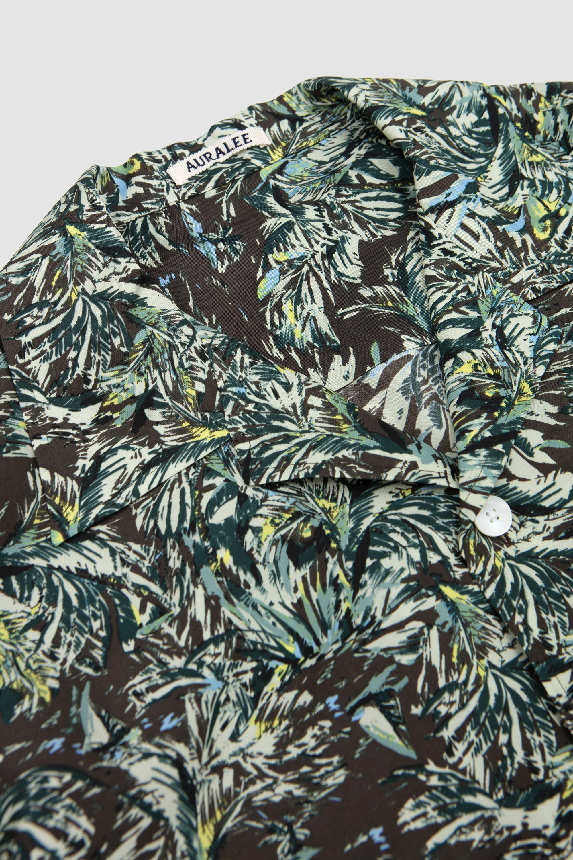 Printed Airy Silk Half-Sleeved Shirt Dark Brown - Image 3
