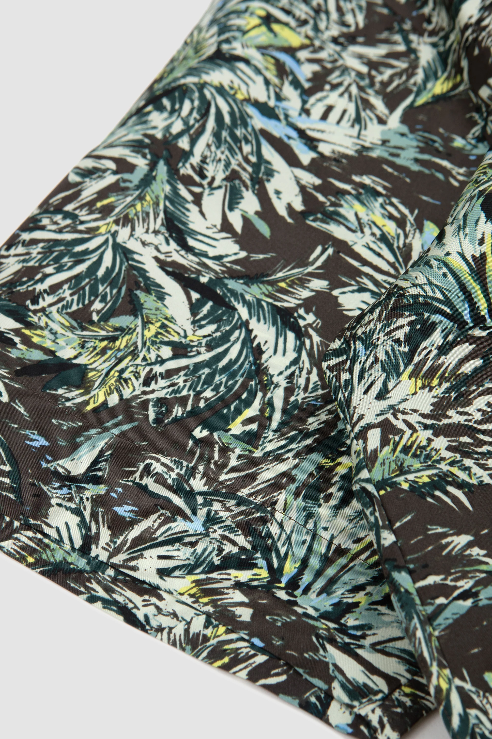 Printed Airy Silk Half-Sleeved Shirt Dark Brown - Image 4