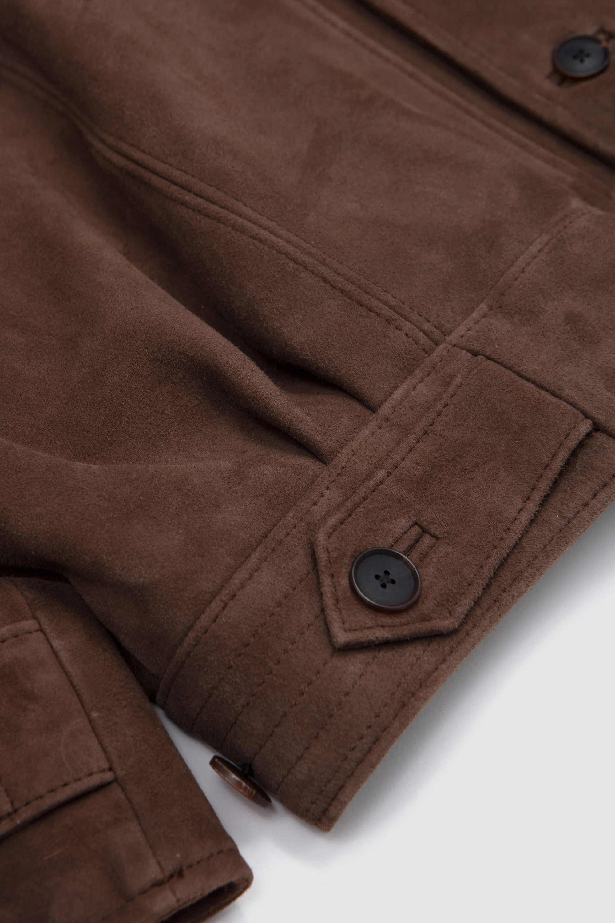Silky Grain Suede Blouson Dark Brown - Image 4