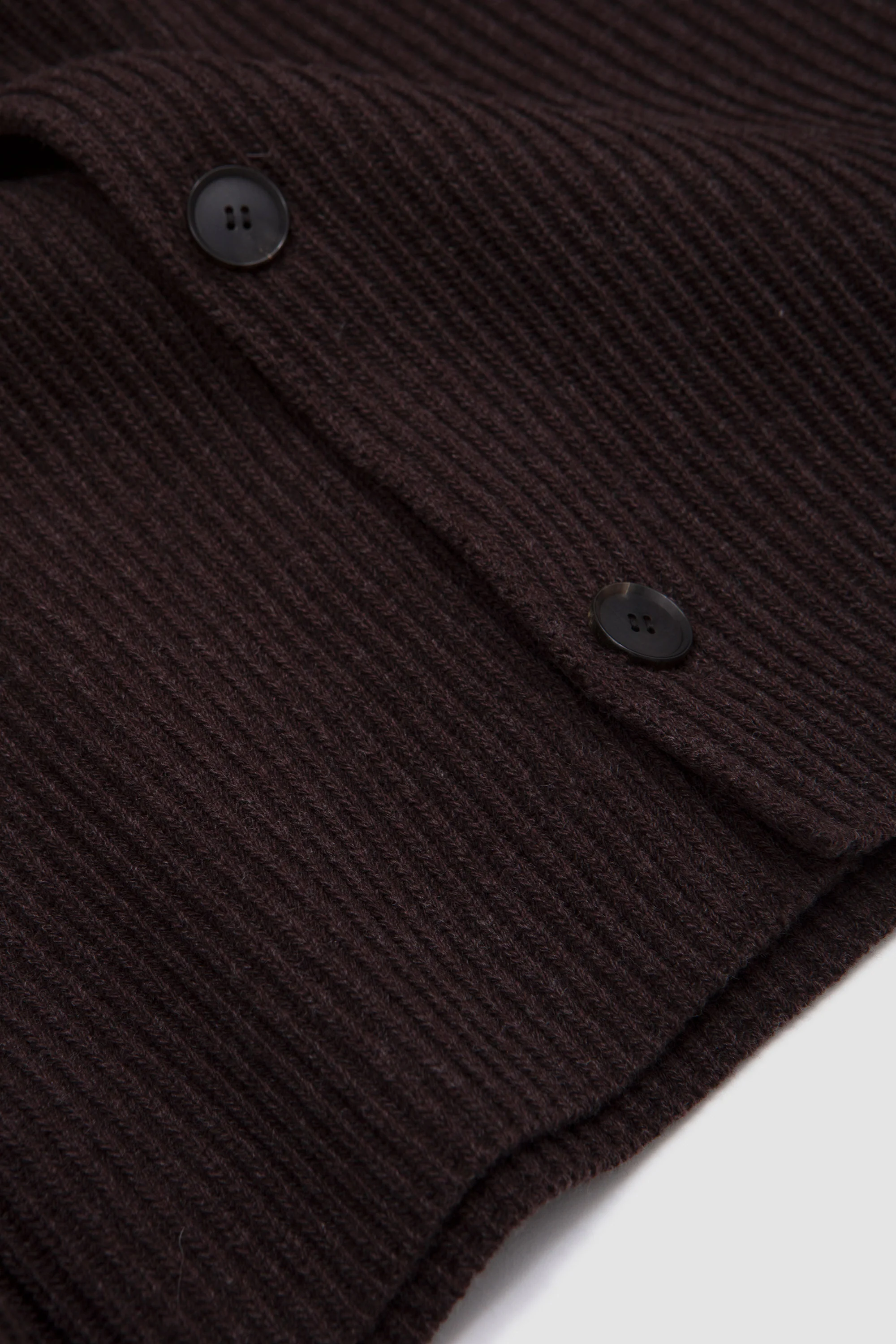 Super Fine Wool Shirt Cardigan Brown - Image 4