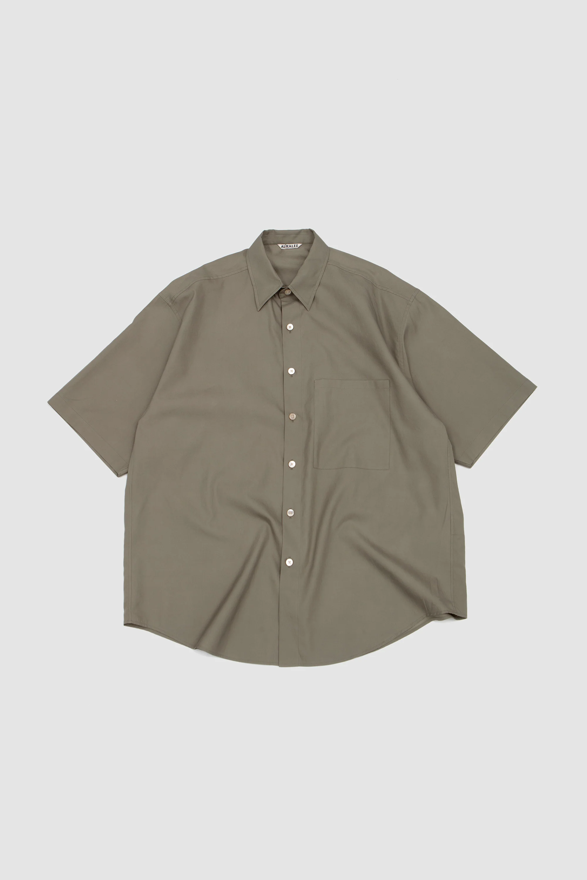 Washed Finx Twill Big Half-Sleeved Shirt Olive - Image 2