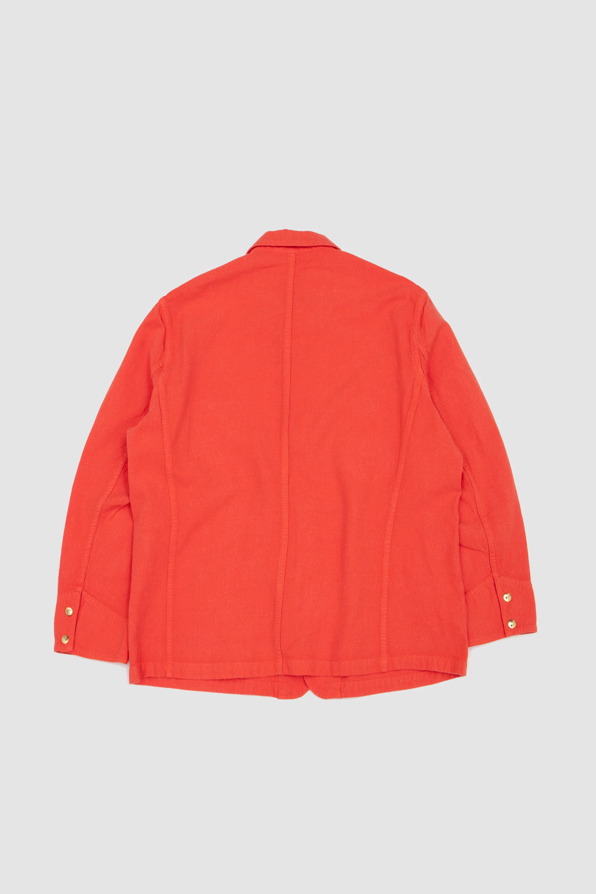 Wool Cotton Linen Ox Work Jacket Red Orange - Image 5