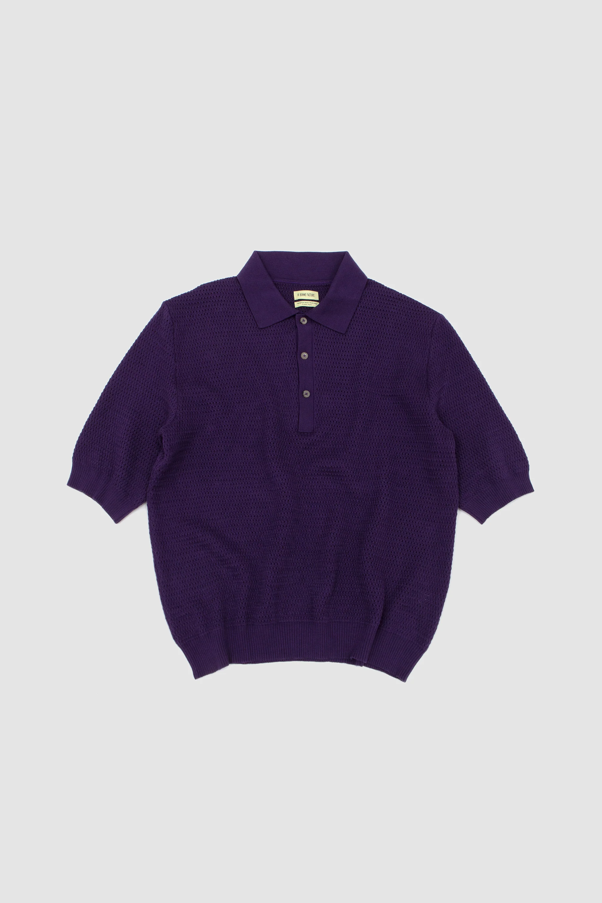Honeycomb Knitted Polo Petunia Purple - Image 2