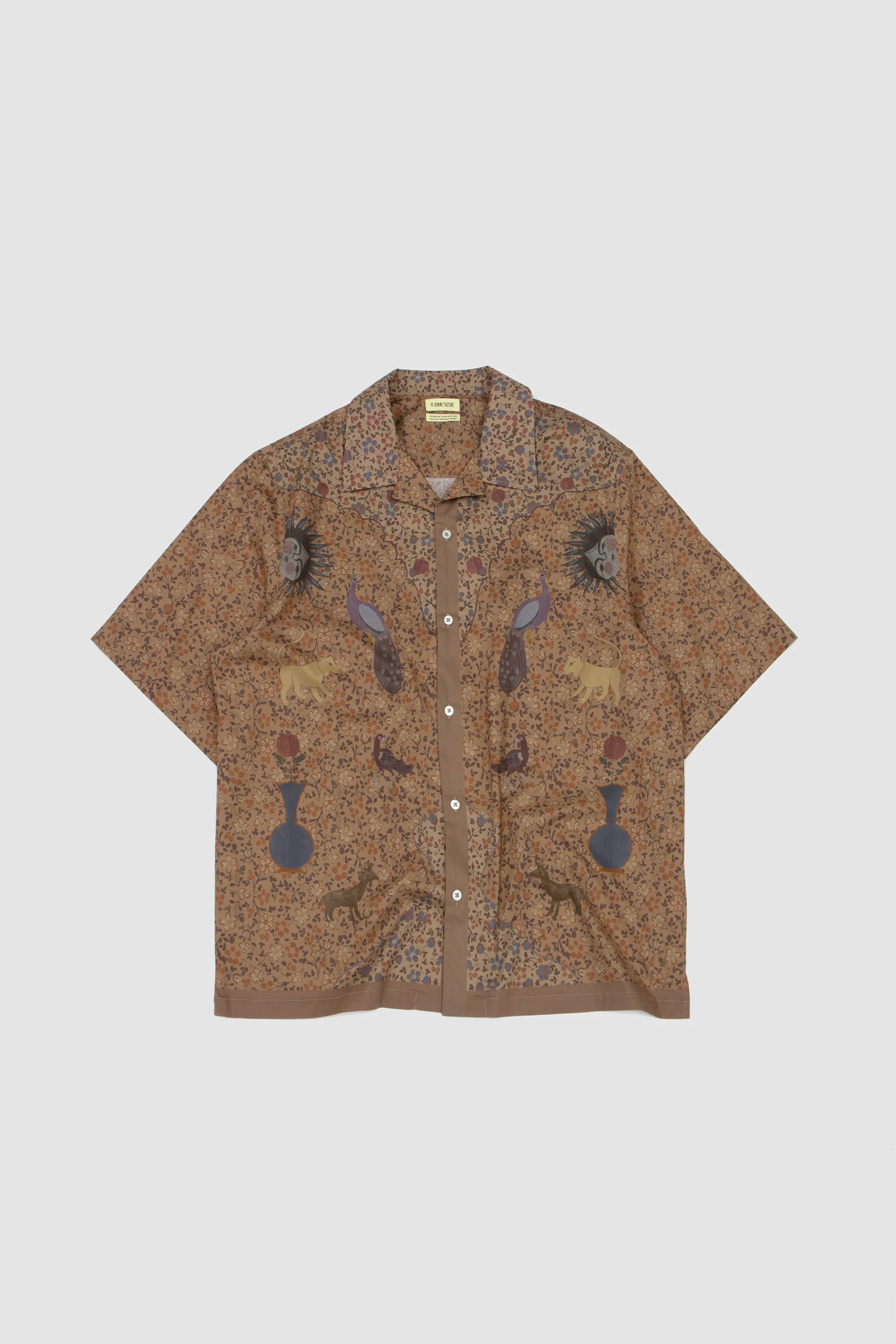 Printed Shirt Biblical Animals Almond