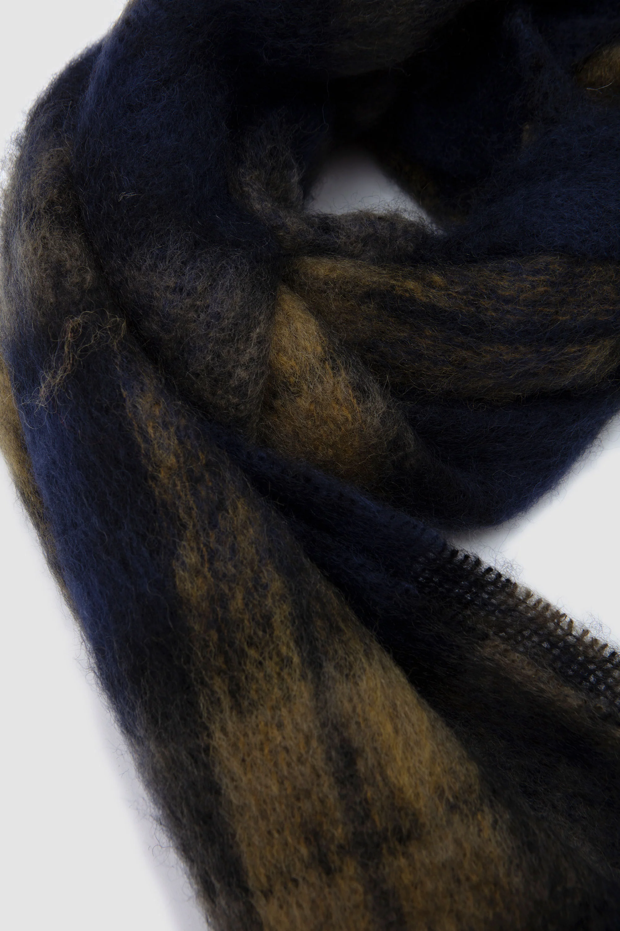 University Giant Scarf Navy/ Ochre Tartan - Image 5
