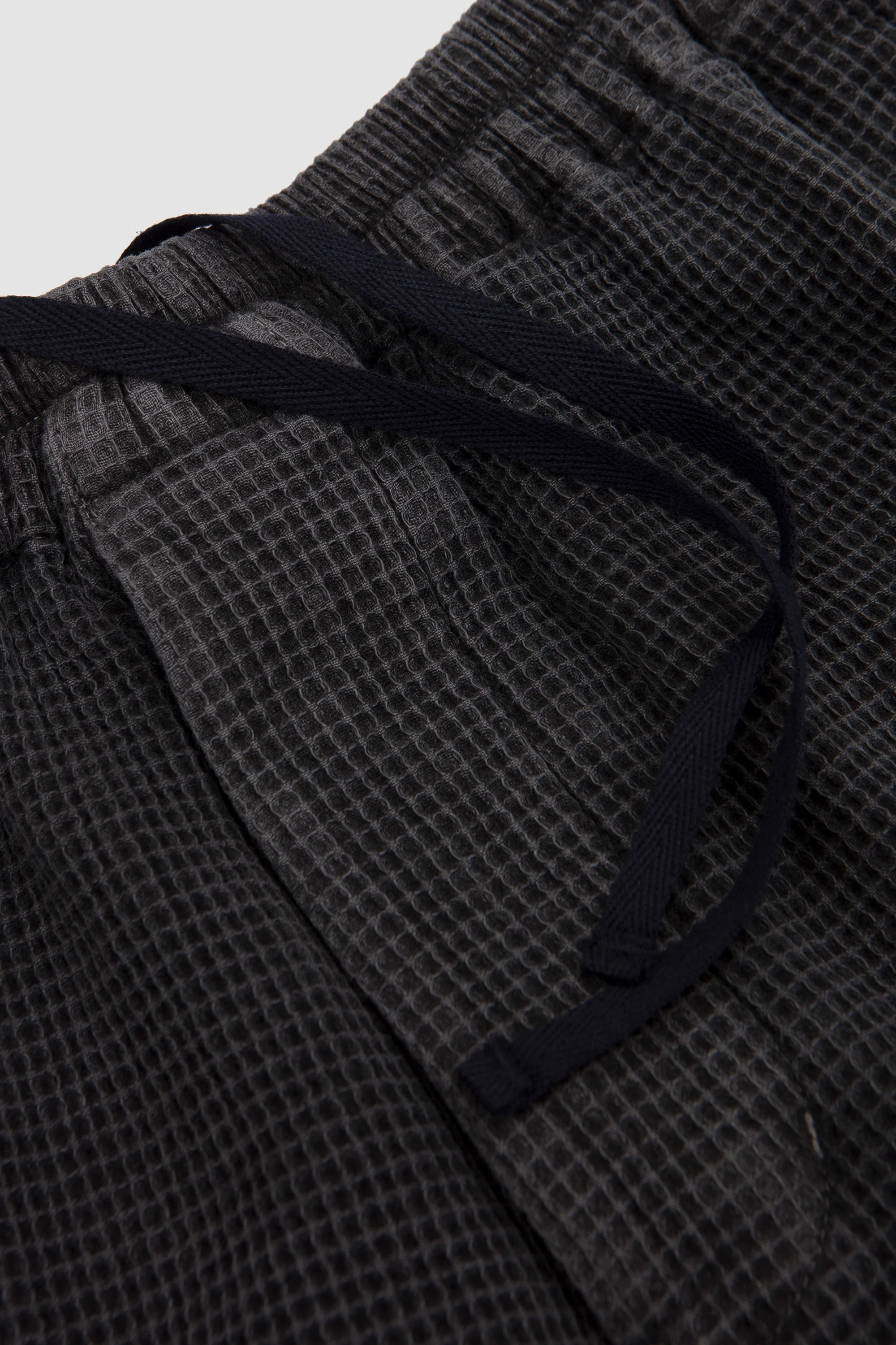 Garment Dyed Waffle Cotton Summer Shorts Grey - Image 3