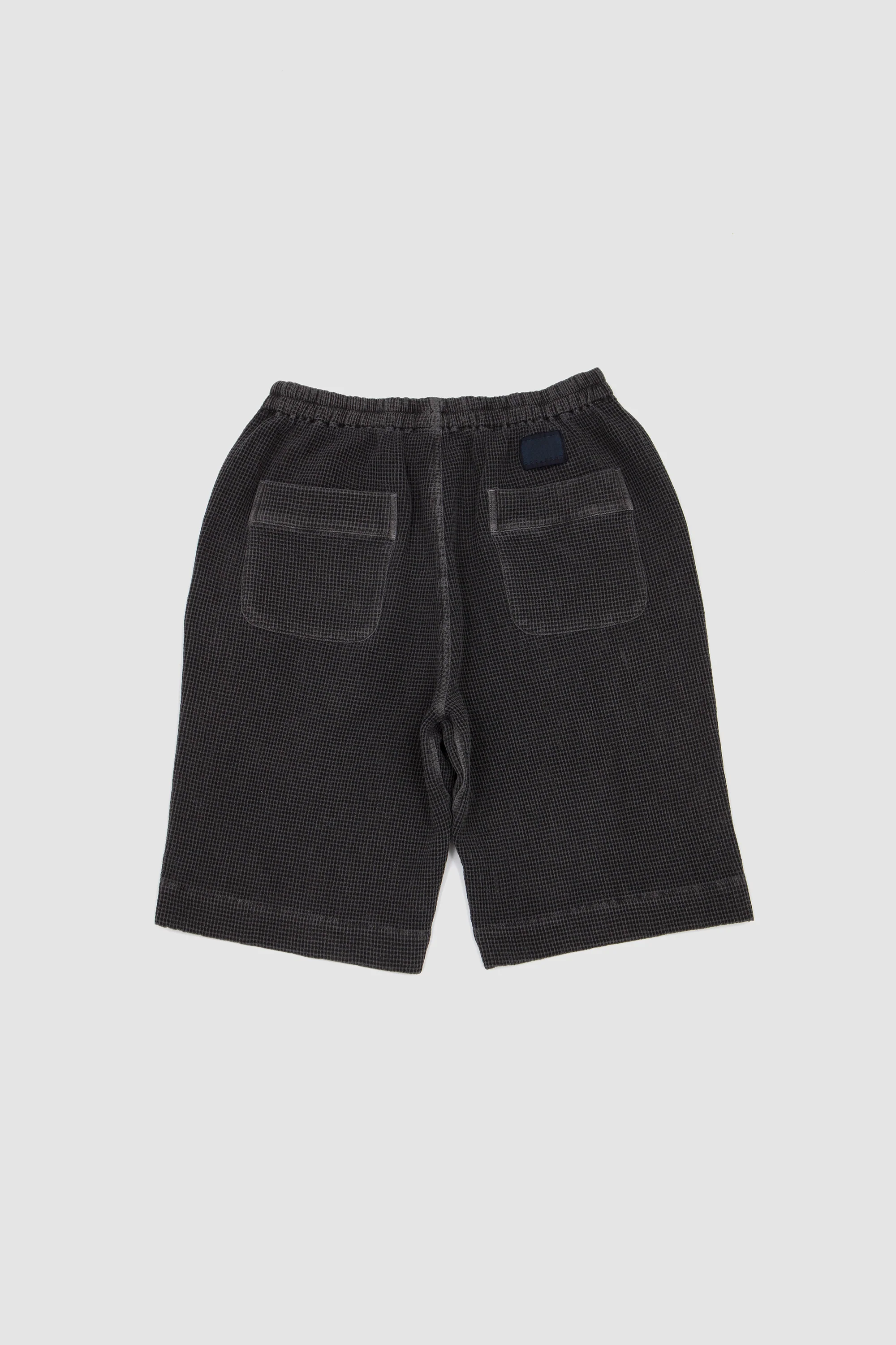 Garment Dyed Waffle Cotton Summer Shorts Grey - Image 5