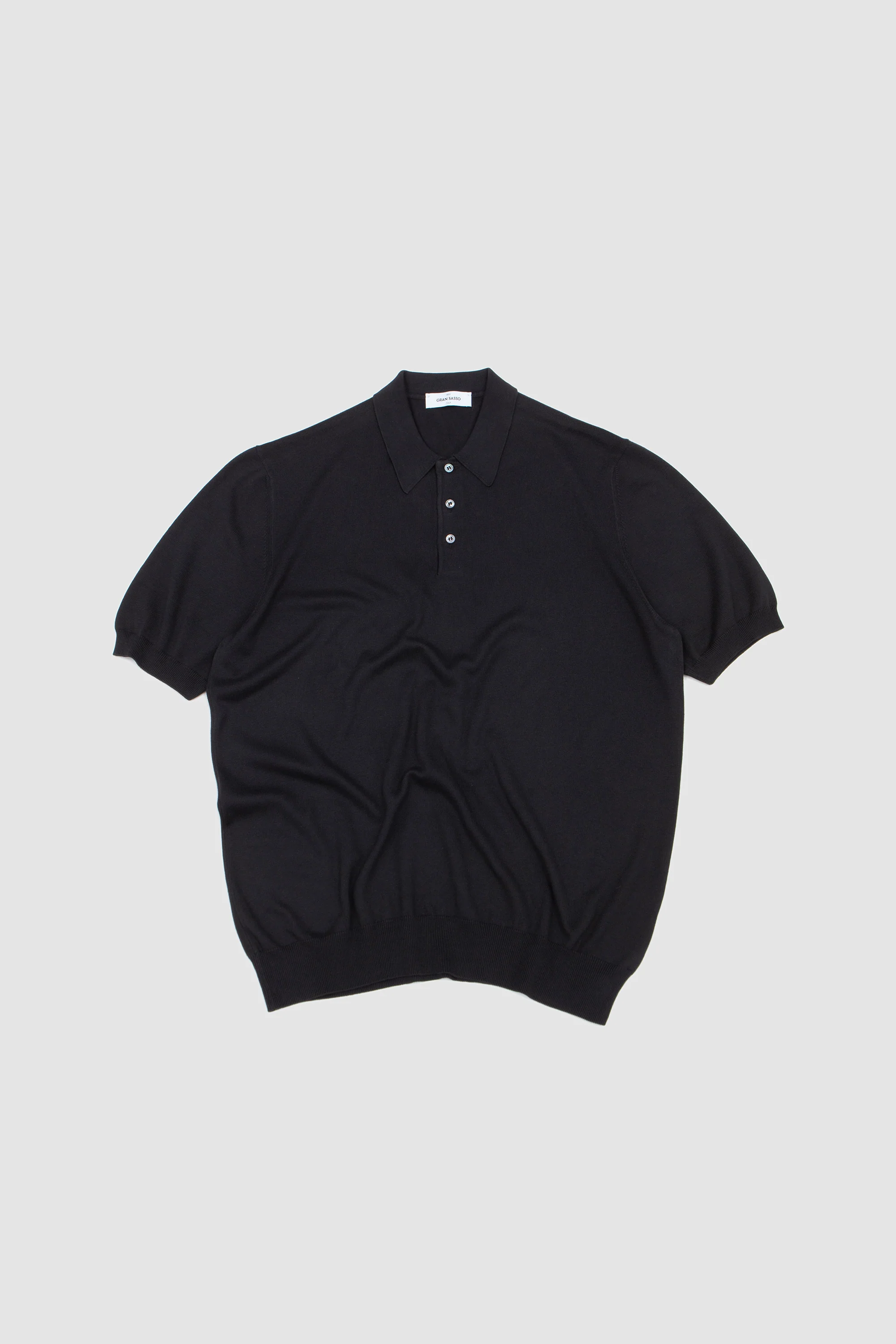 Egyption Cotton Polo Neck Sweater Navy - Image 2