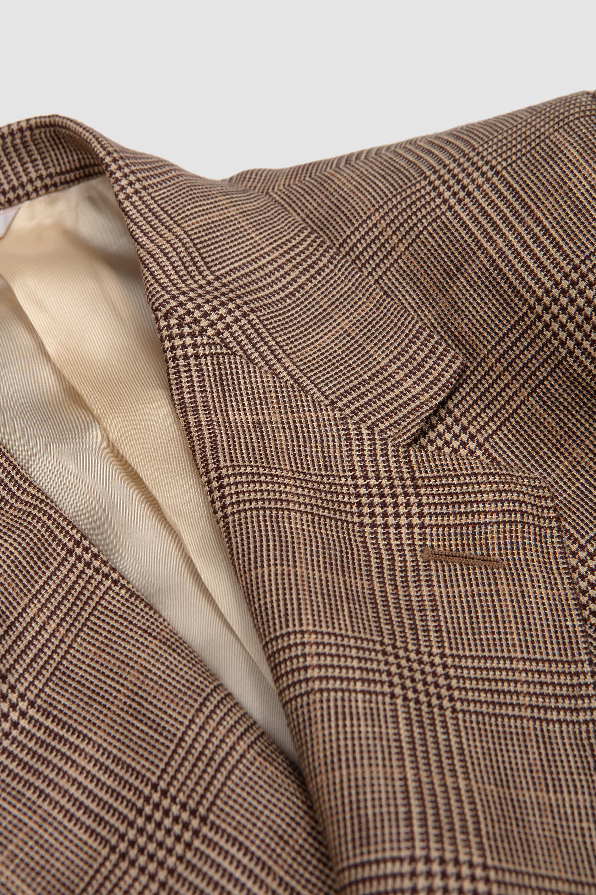 Double Breasted Jacket Camel/ Brown Prince Of Wales - Image 3