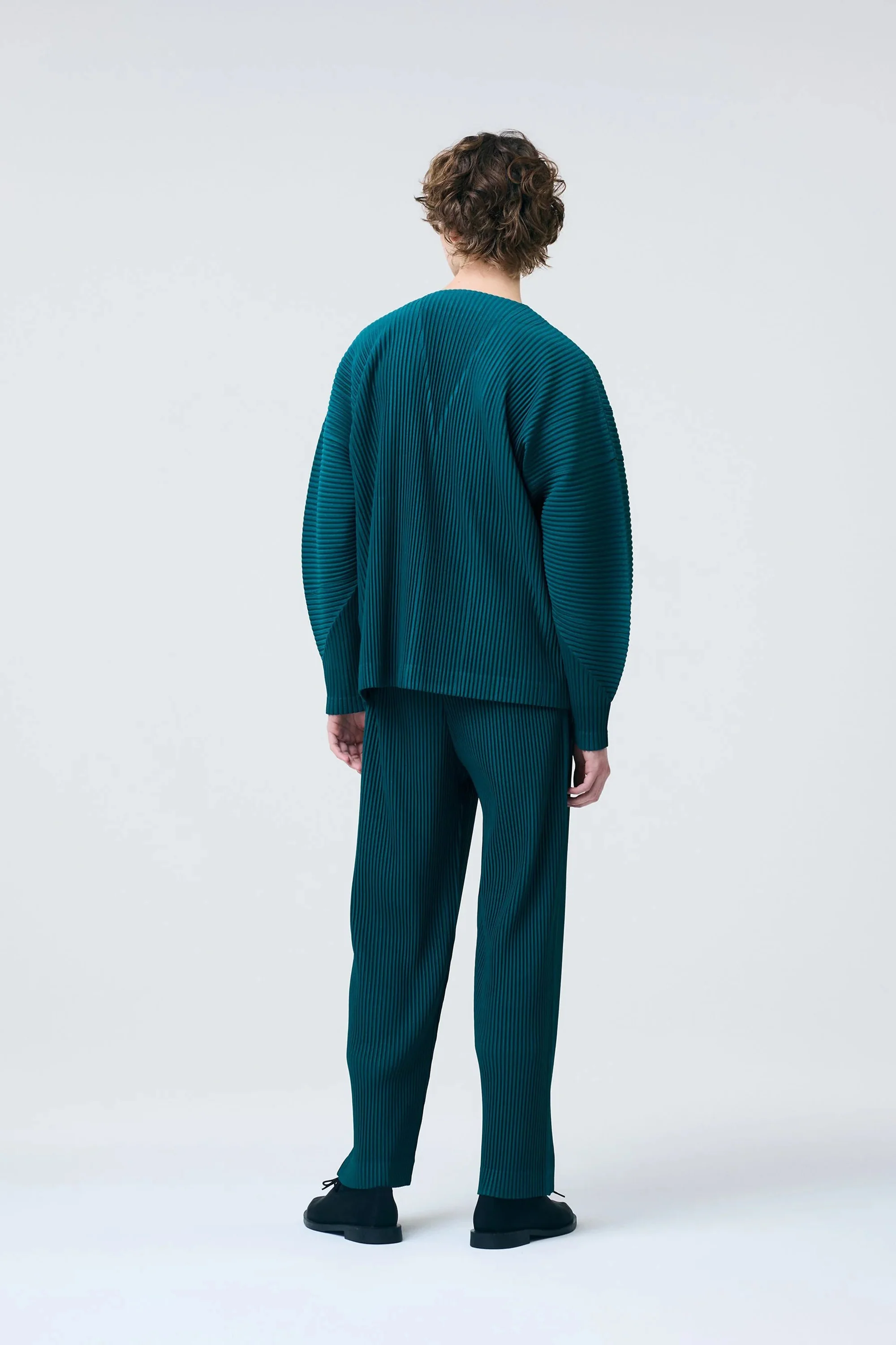 Color Pleats 1 Cardigan Ocean Blue - Image 3