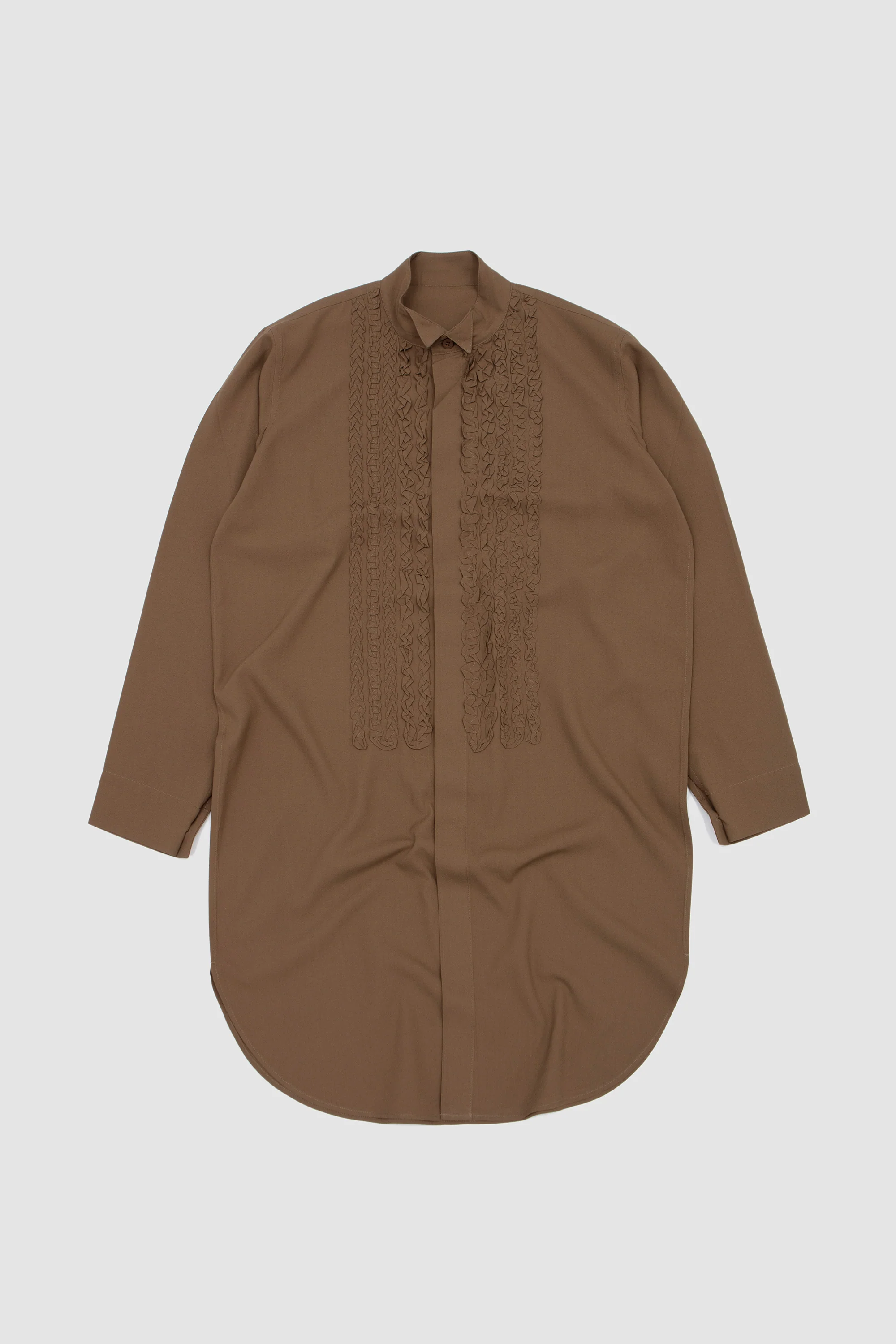 Embroidery Press Shirt Khaki - Image 2