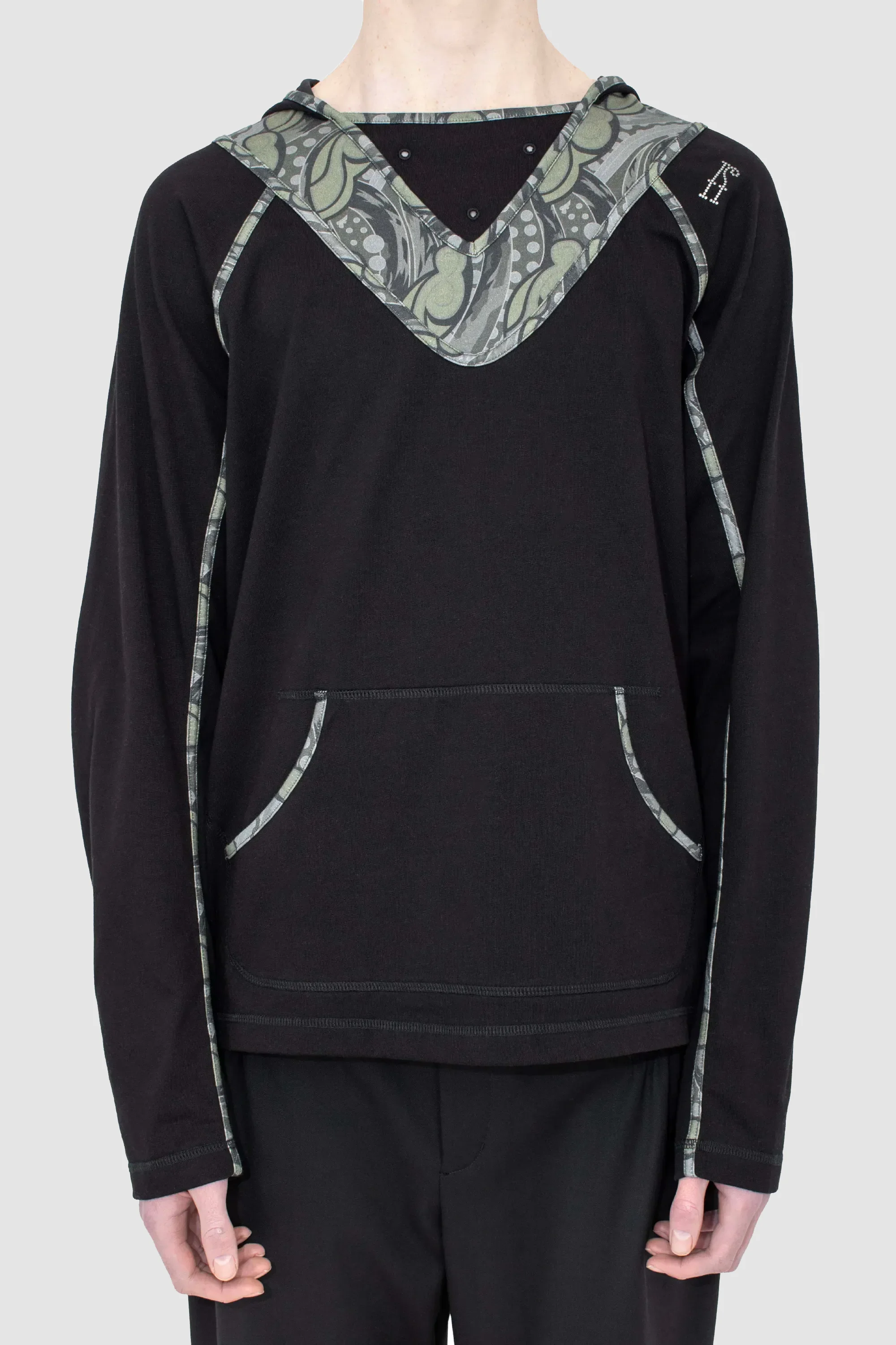 Gizi Hooded Top Black/ Sage - Image 5