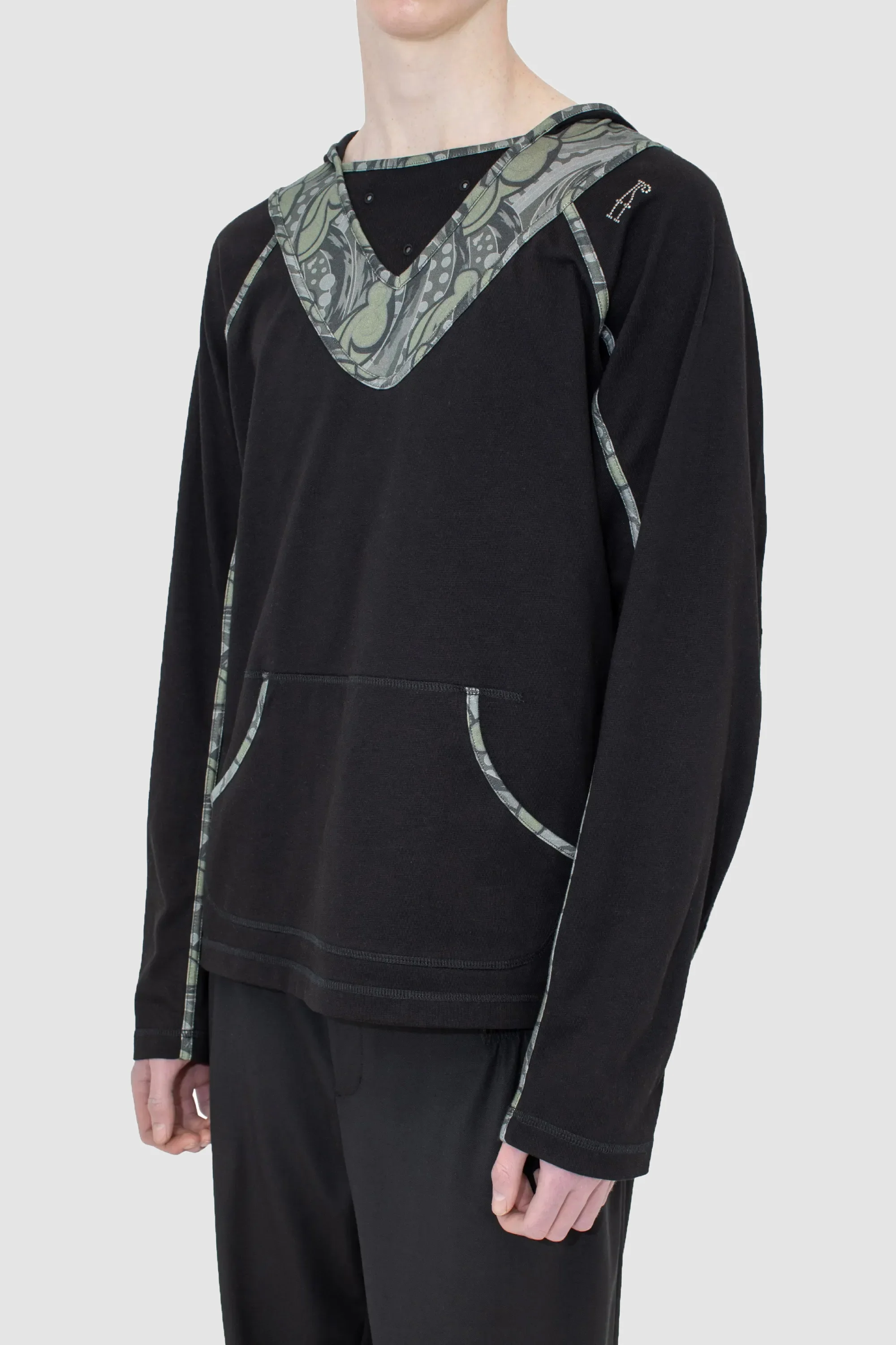 Gizi Hooded Top Black/ Sage - Image 6