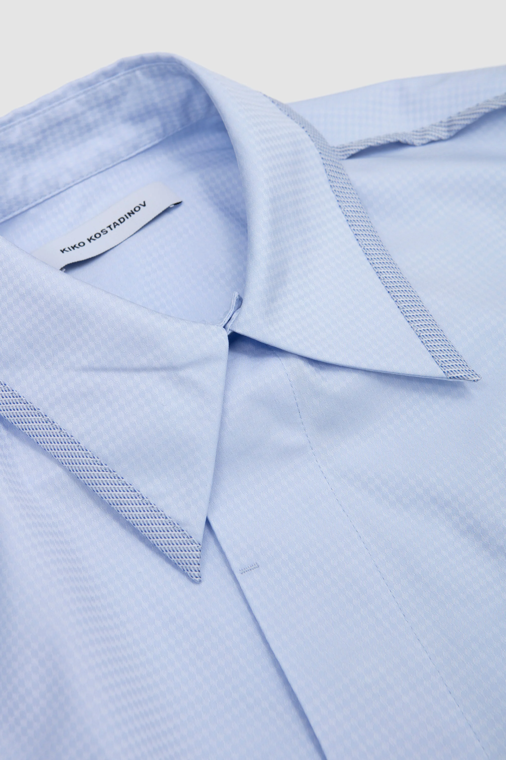 Murad Shirt Sky Blue Harlequin/ Blue Twill - Image 3