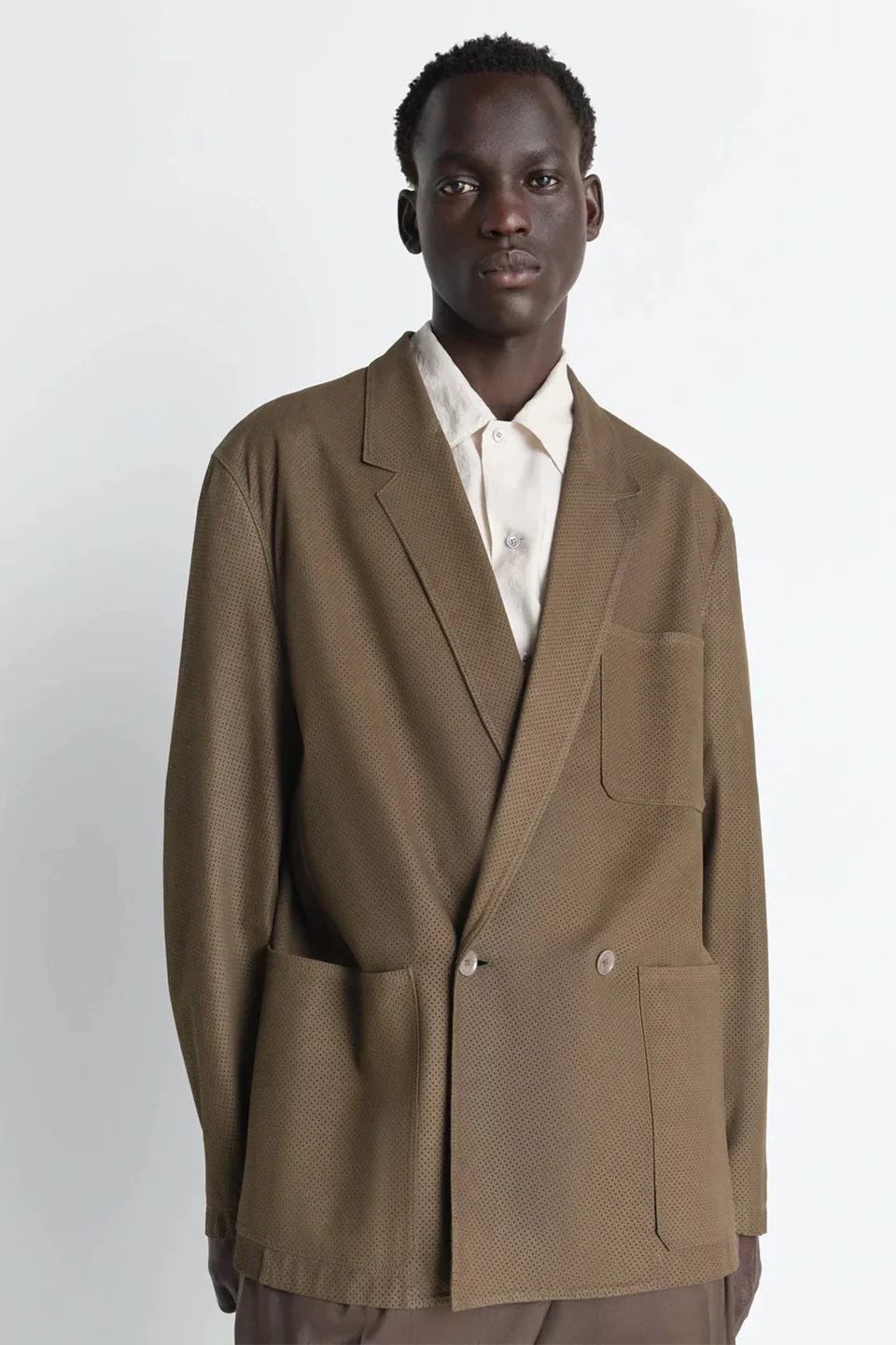 DB Leather Tailored Jacket Thyme