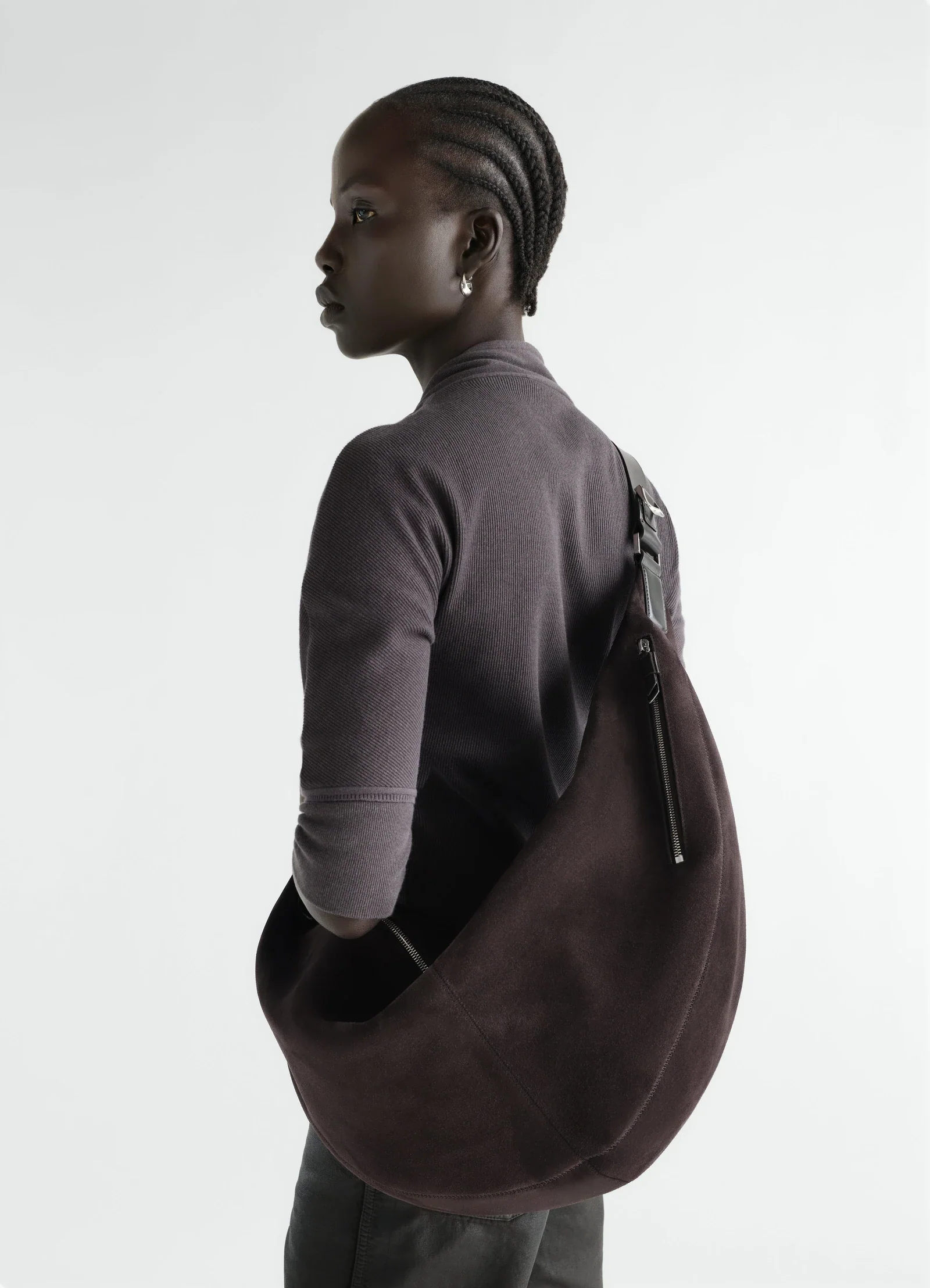 Large Quiver Clip Bag Ebony Brown