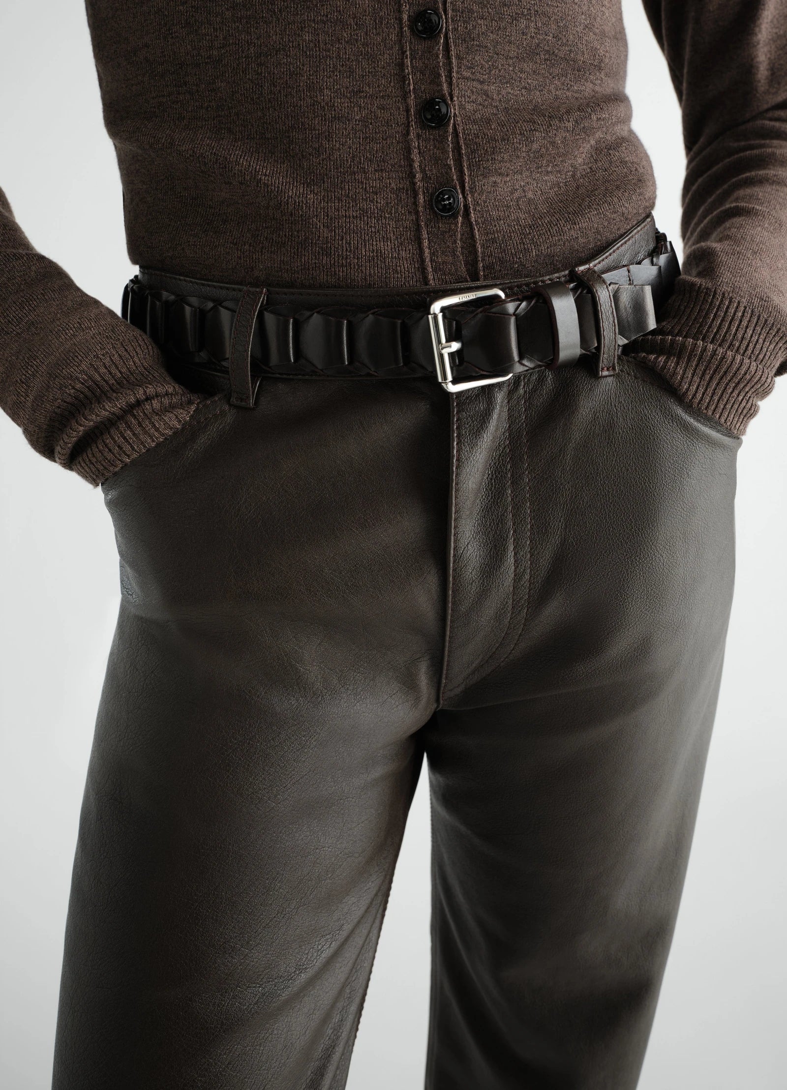Leather Link Belt 30 Dark Brown