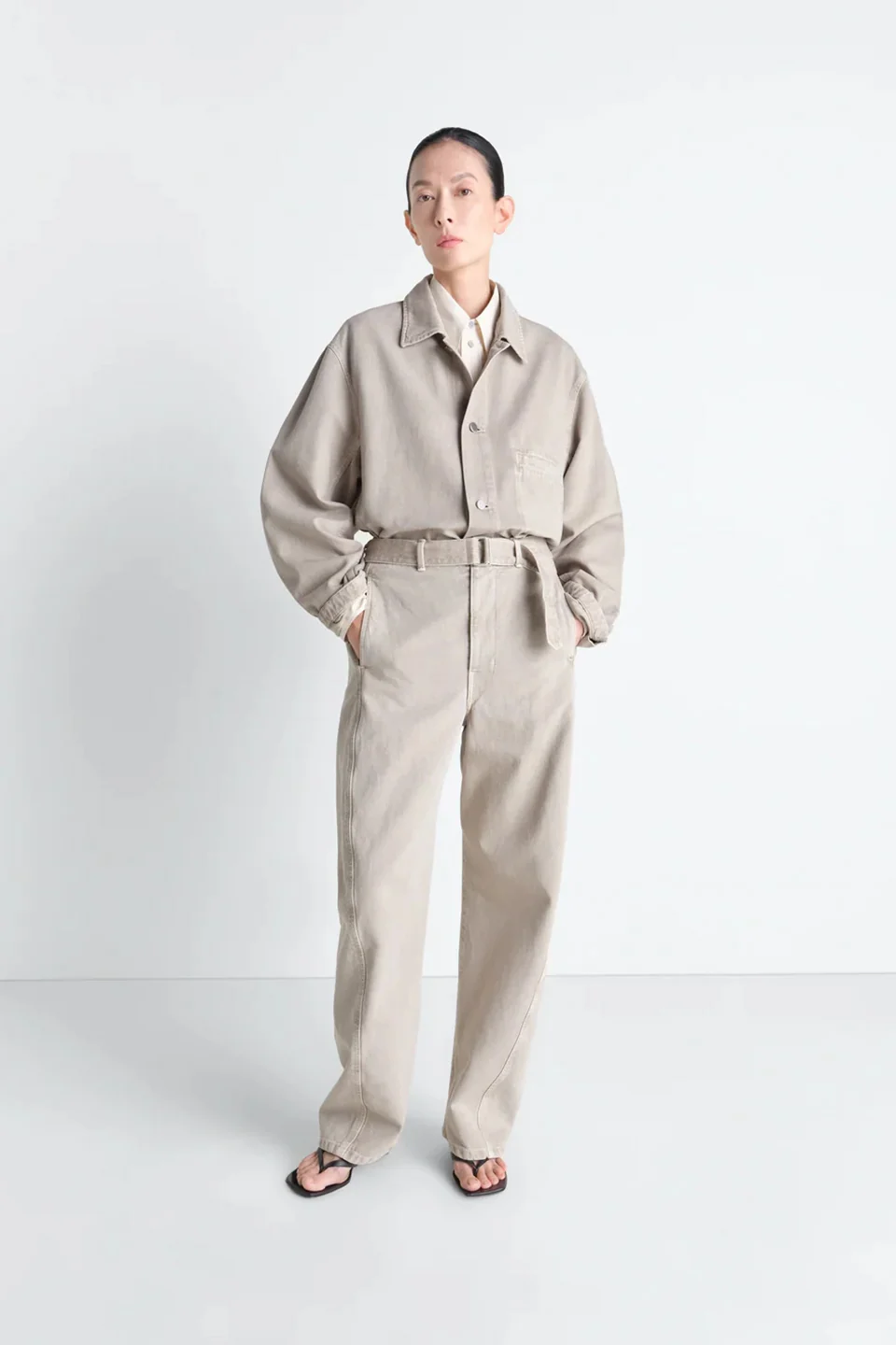 Twisted Belted Pants Moonstone - Image 2