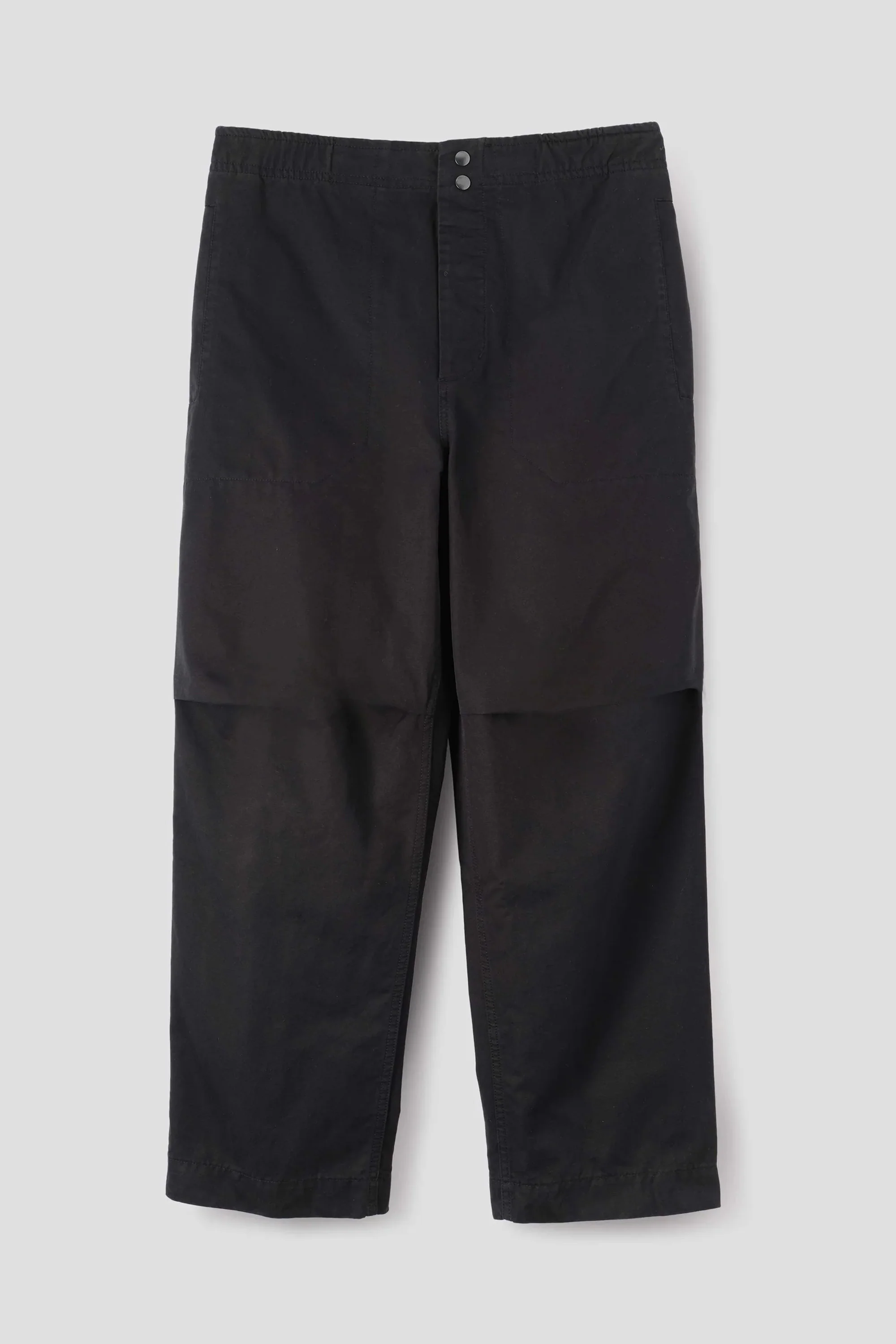 Press Stud Trousers Double Twisted Cotton Canvas Black - Image 4