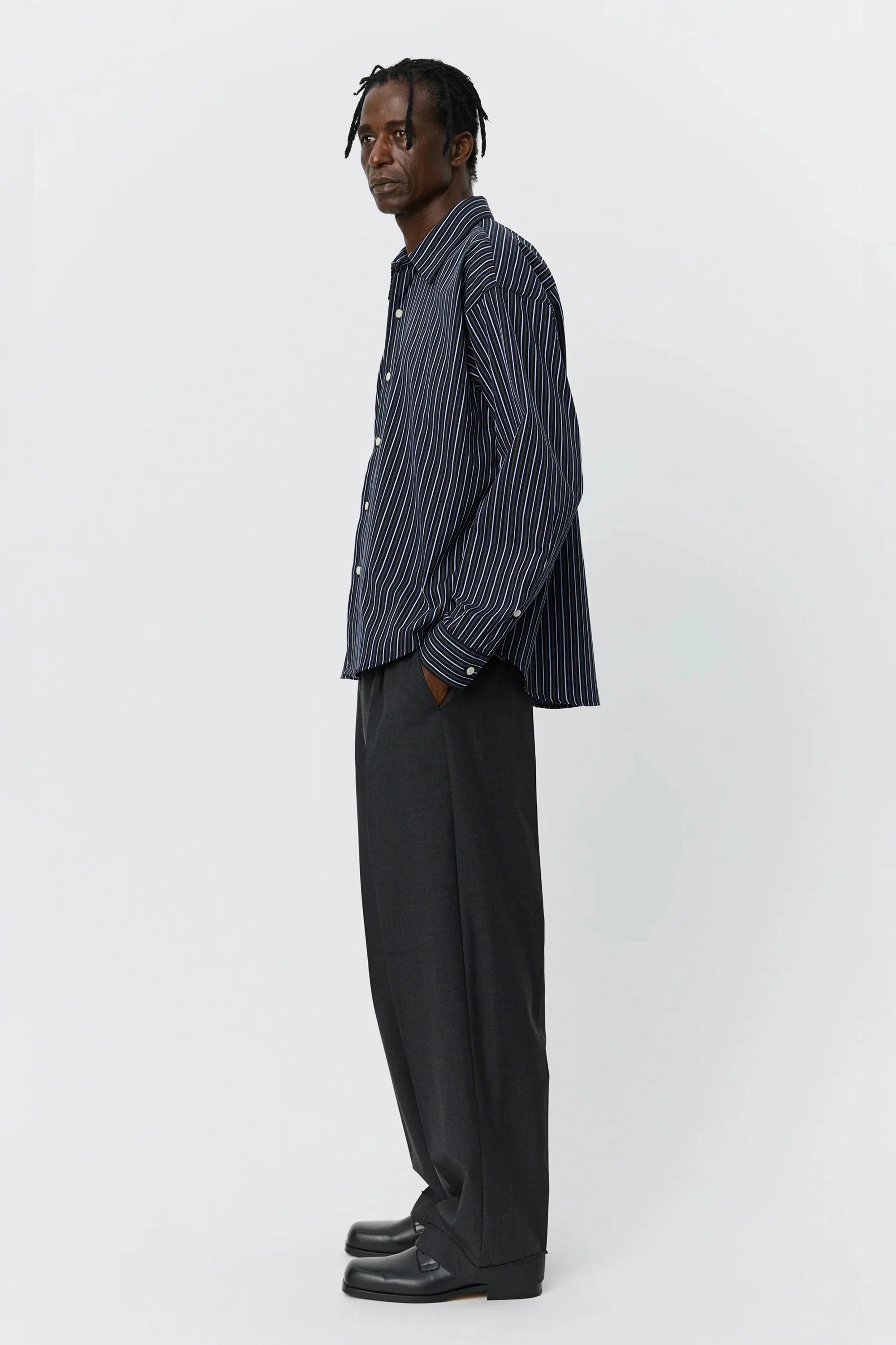Exact Shirt Black Office Stripe - Image 3