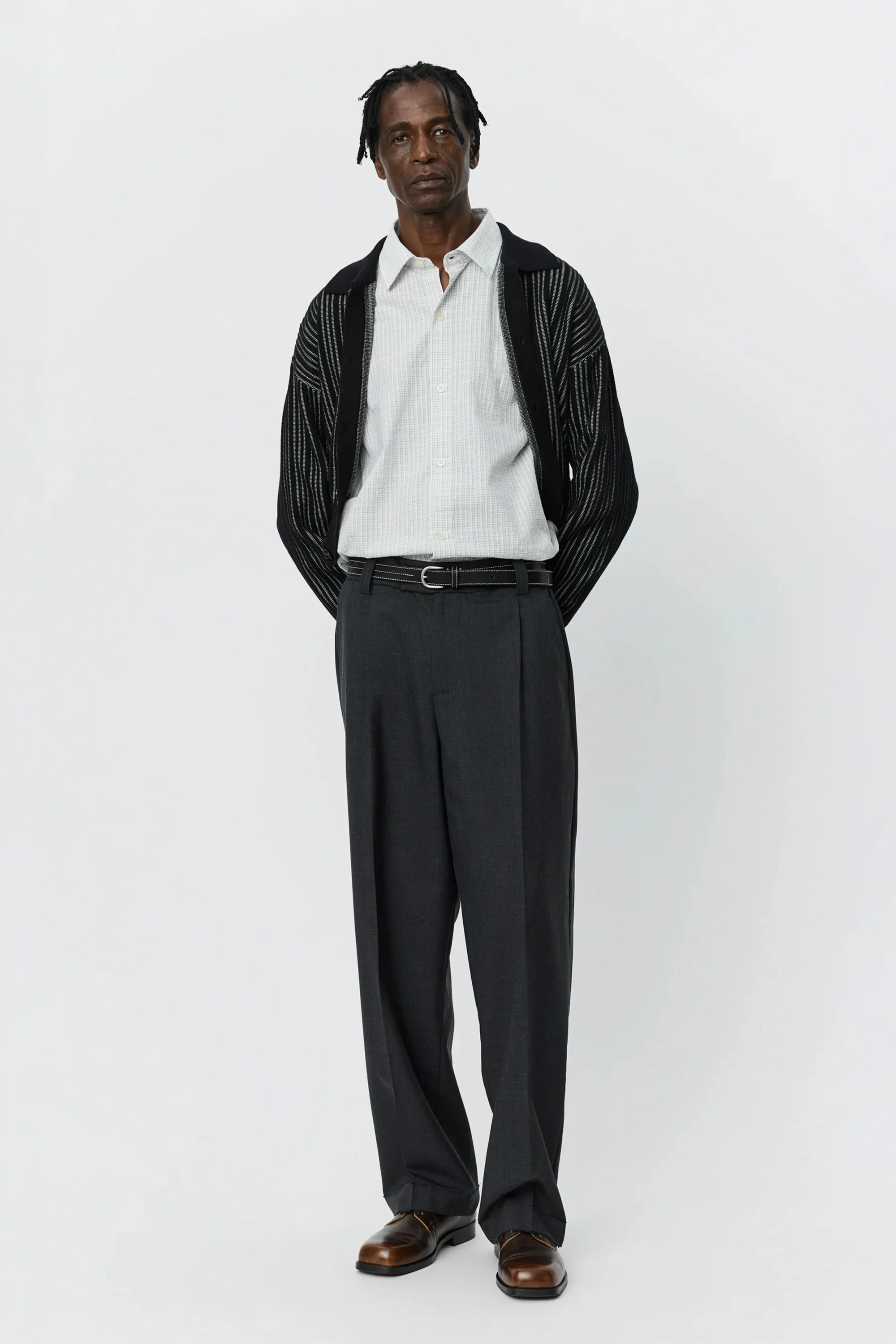 Patch Trousers Grey Wool
