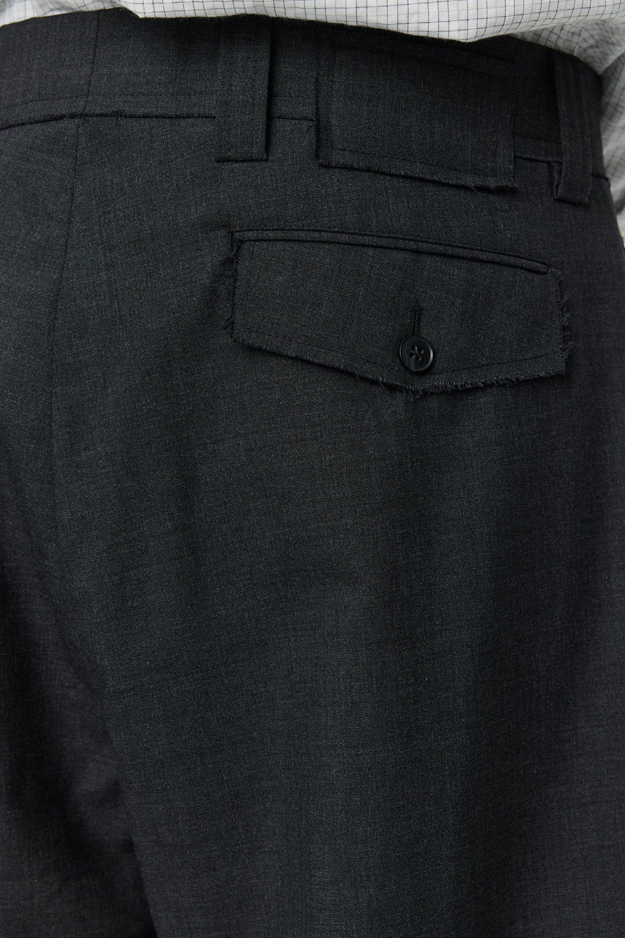 Patch Trousers Grey Wool - Image 6