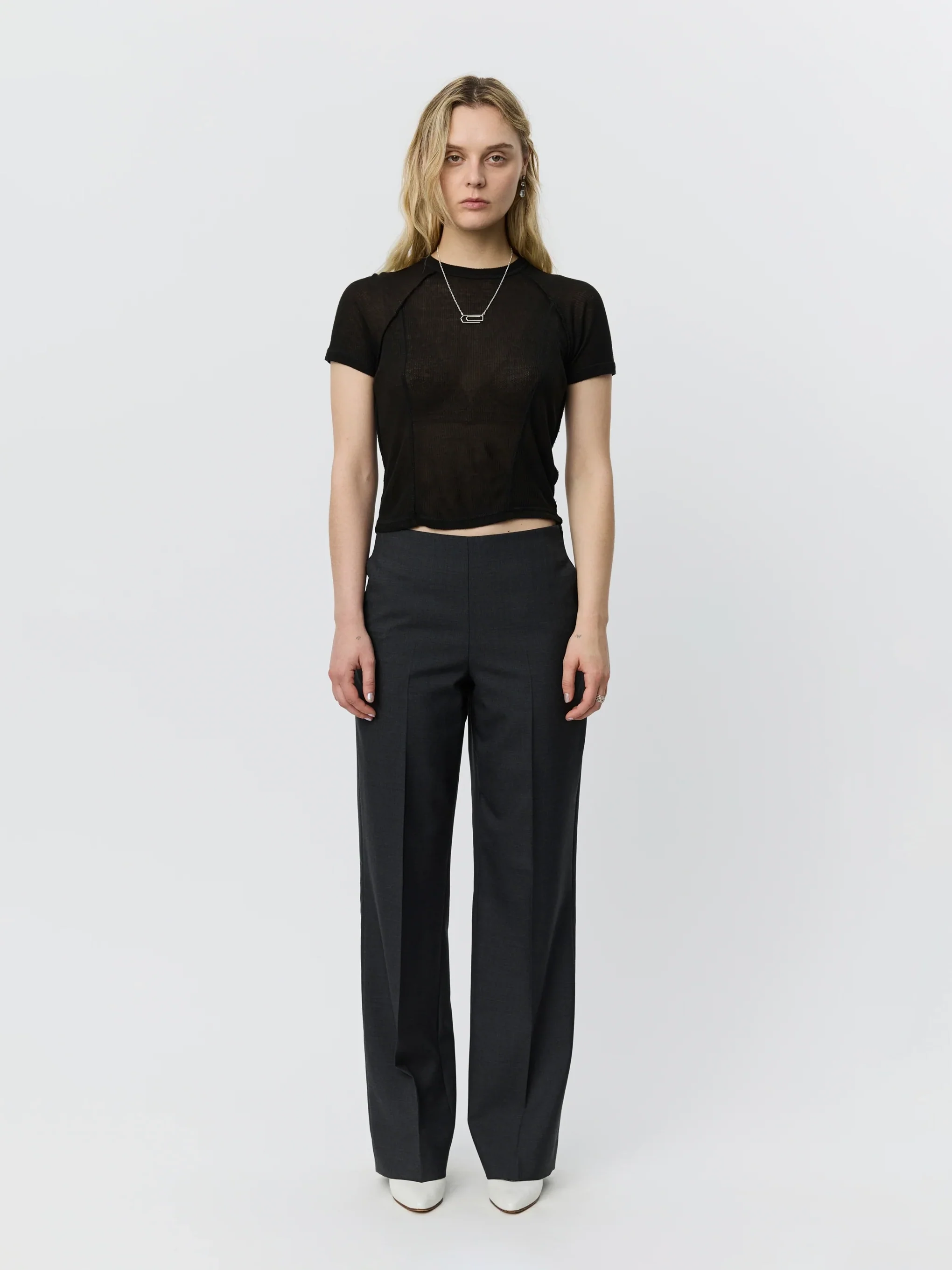 Taper Trousers Dark Grey Tropical Wool