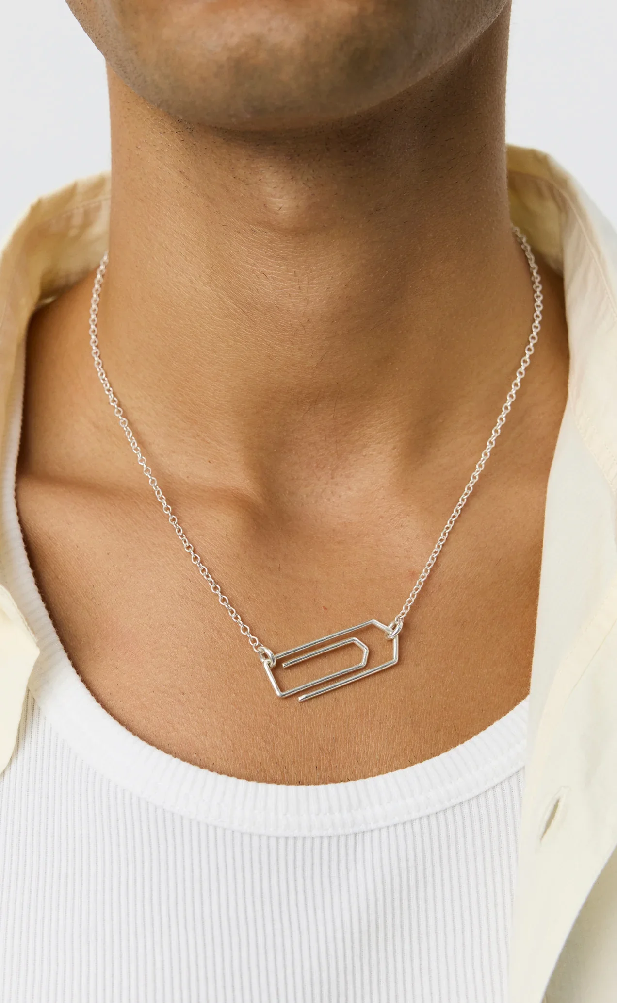 The Clip Necklace Brushed Silver - Image 4