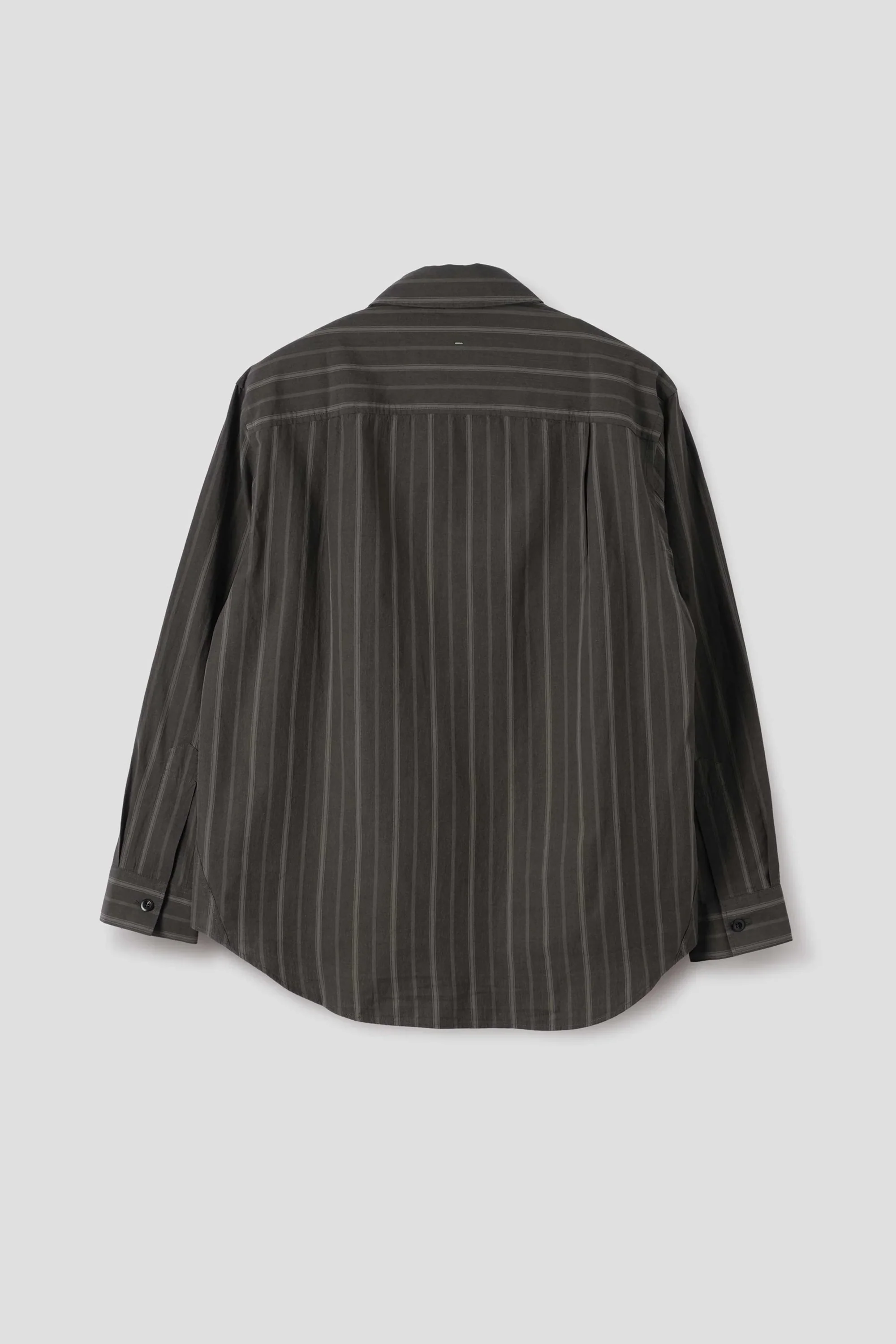 Basic Shirt Bold Stripe Cotton Off Black/ Khaki - Image 6