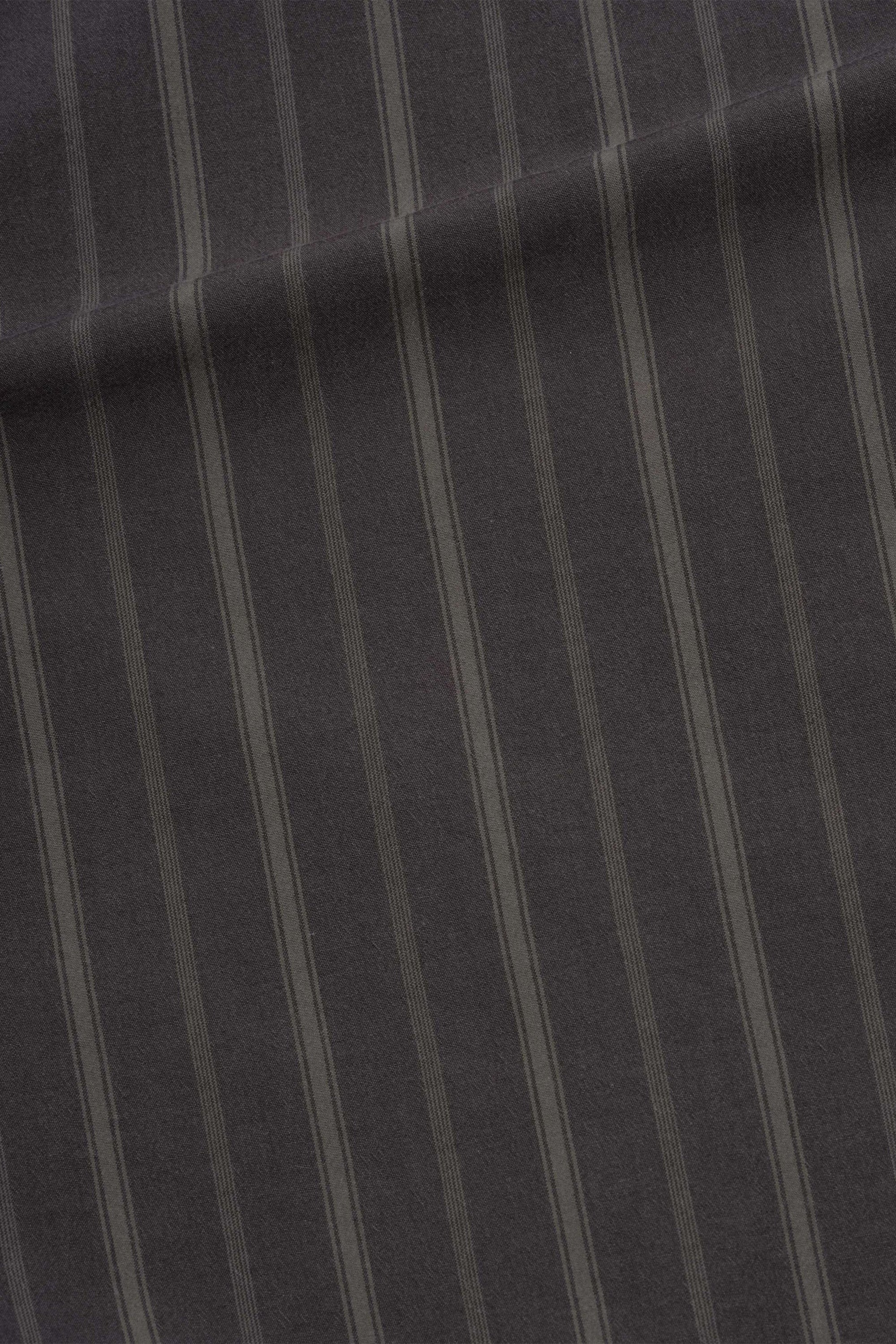 Basic Shirt Bold Stripe Cotton Off Black/ Khaki - Image 7