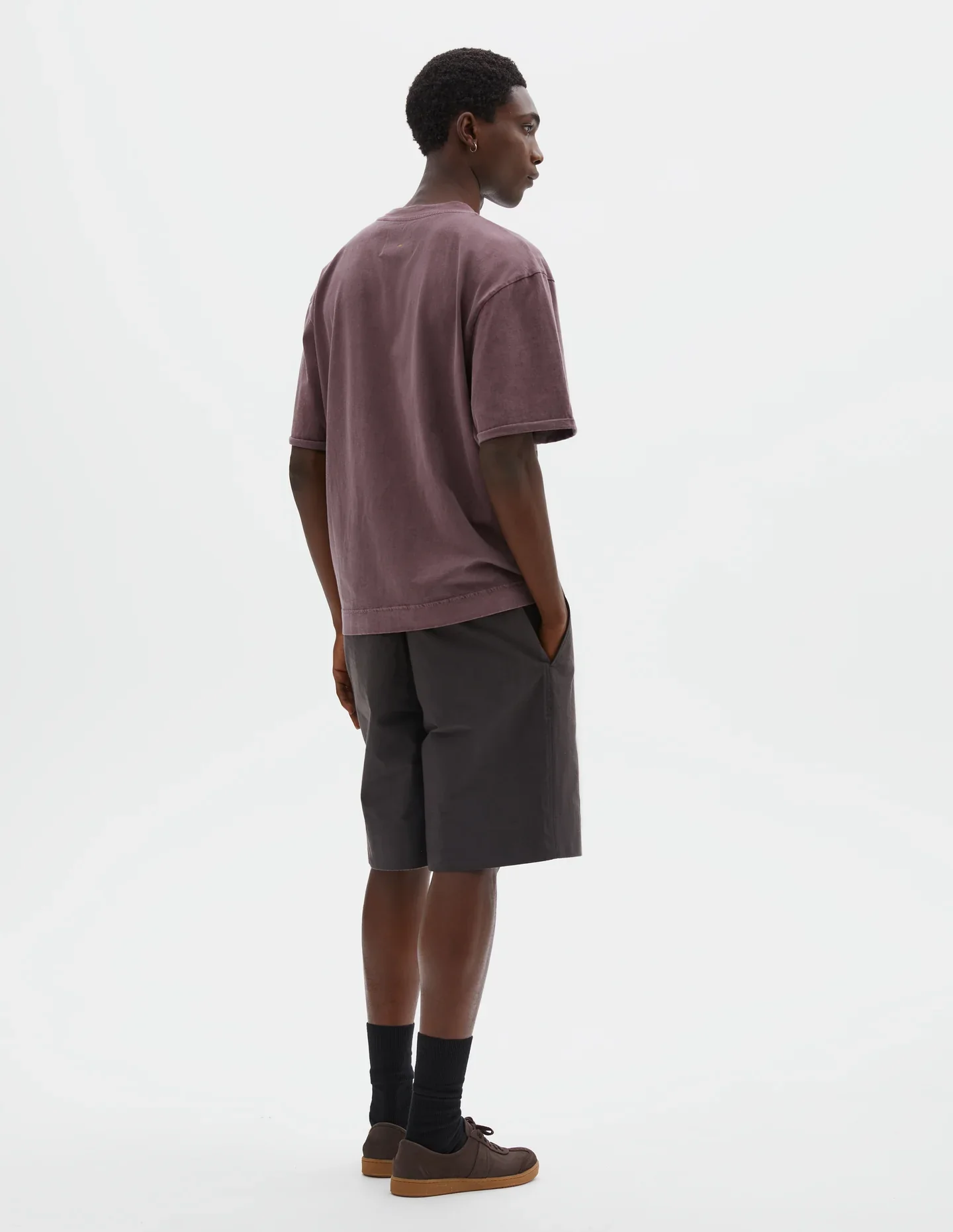 Overdye Stripe T-Shirt Lightweight Dry Jersey Berry/ Mahogany - Image 4