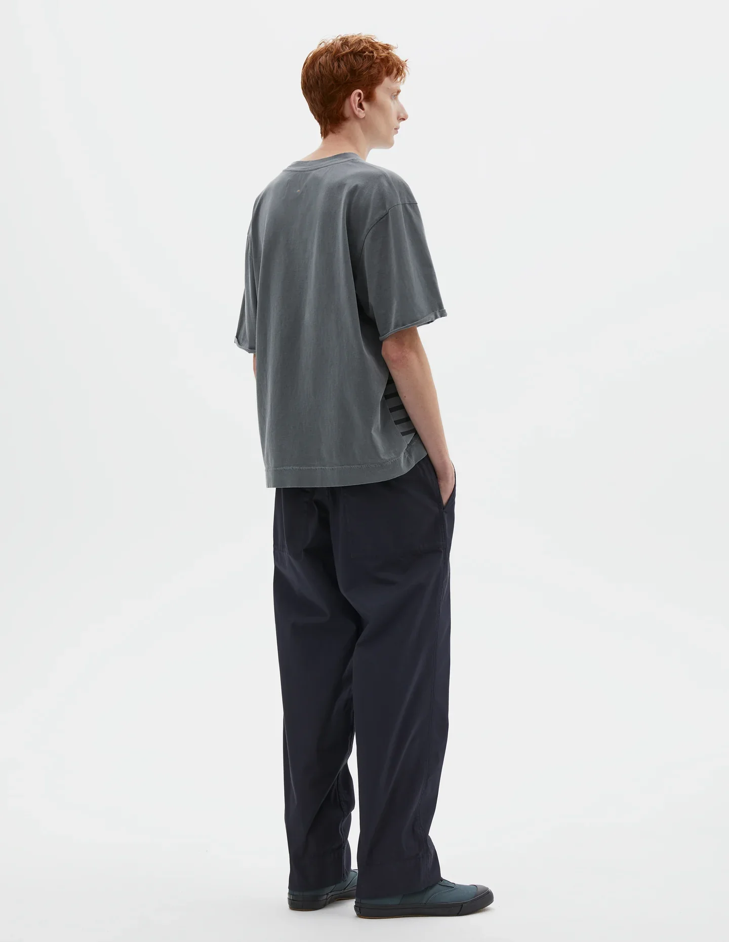 Overdye Stripe T-Shirt Lightweight Dry Jersey Carbon/ Black - Image 4