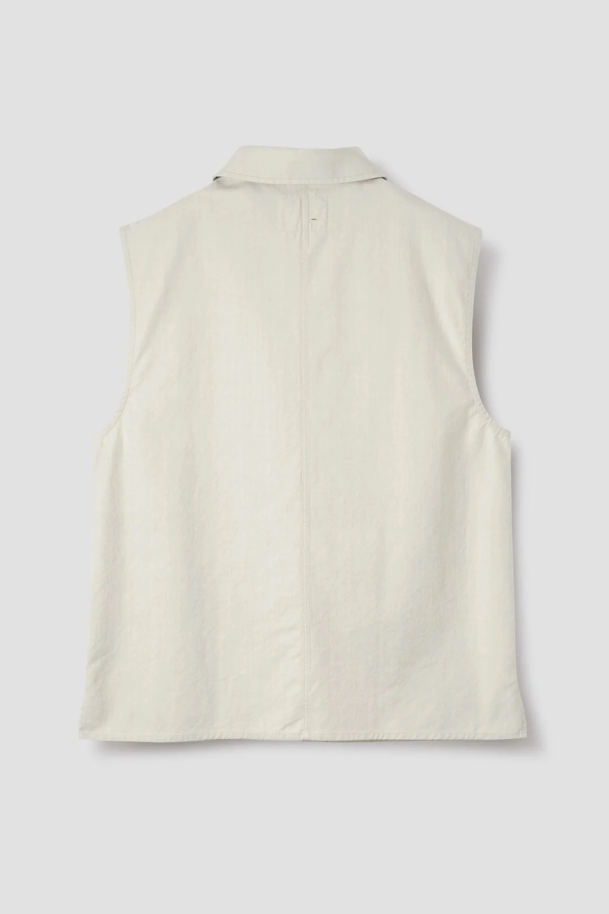Sleeveless Overshirt Irregular Cotton Drill Chalk - Image 6
