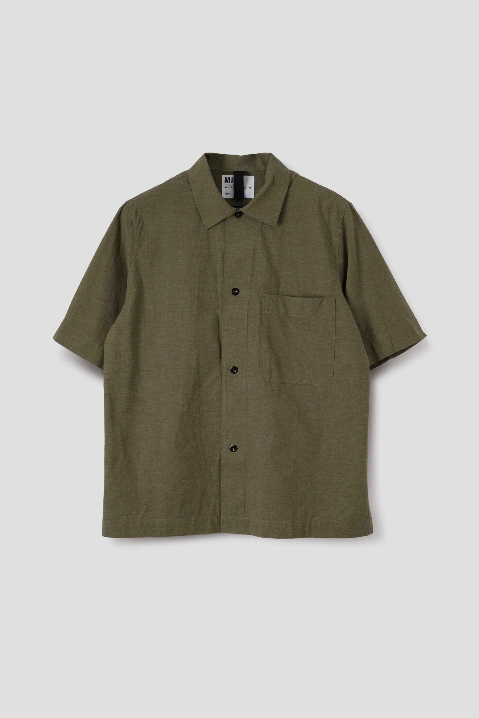 SS PJ Shirt Dry Cotton End On End Moss - Image 5
