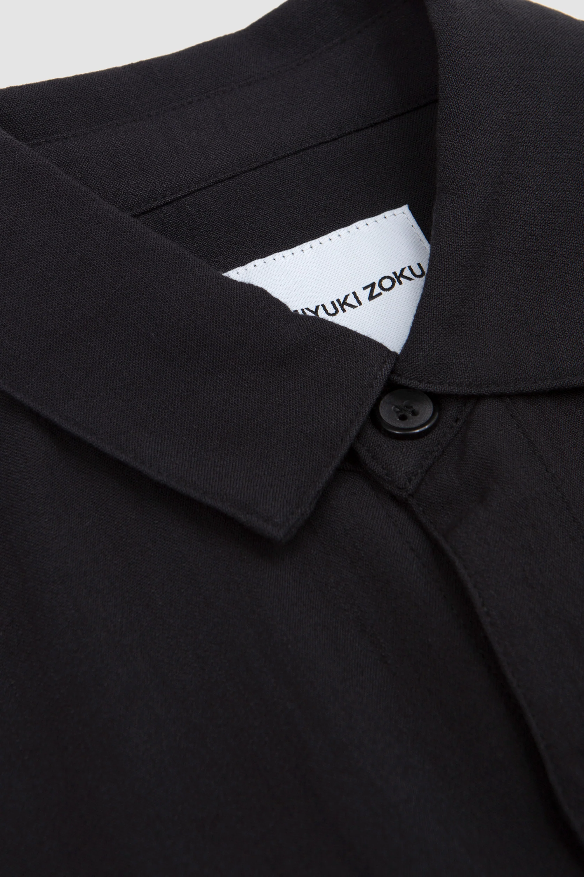 Drape Slub Box Dress Shirt Black - Image 3
