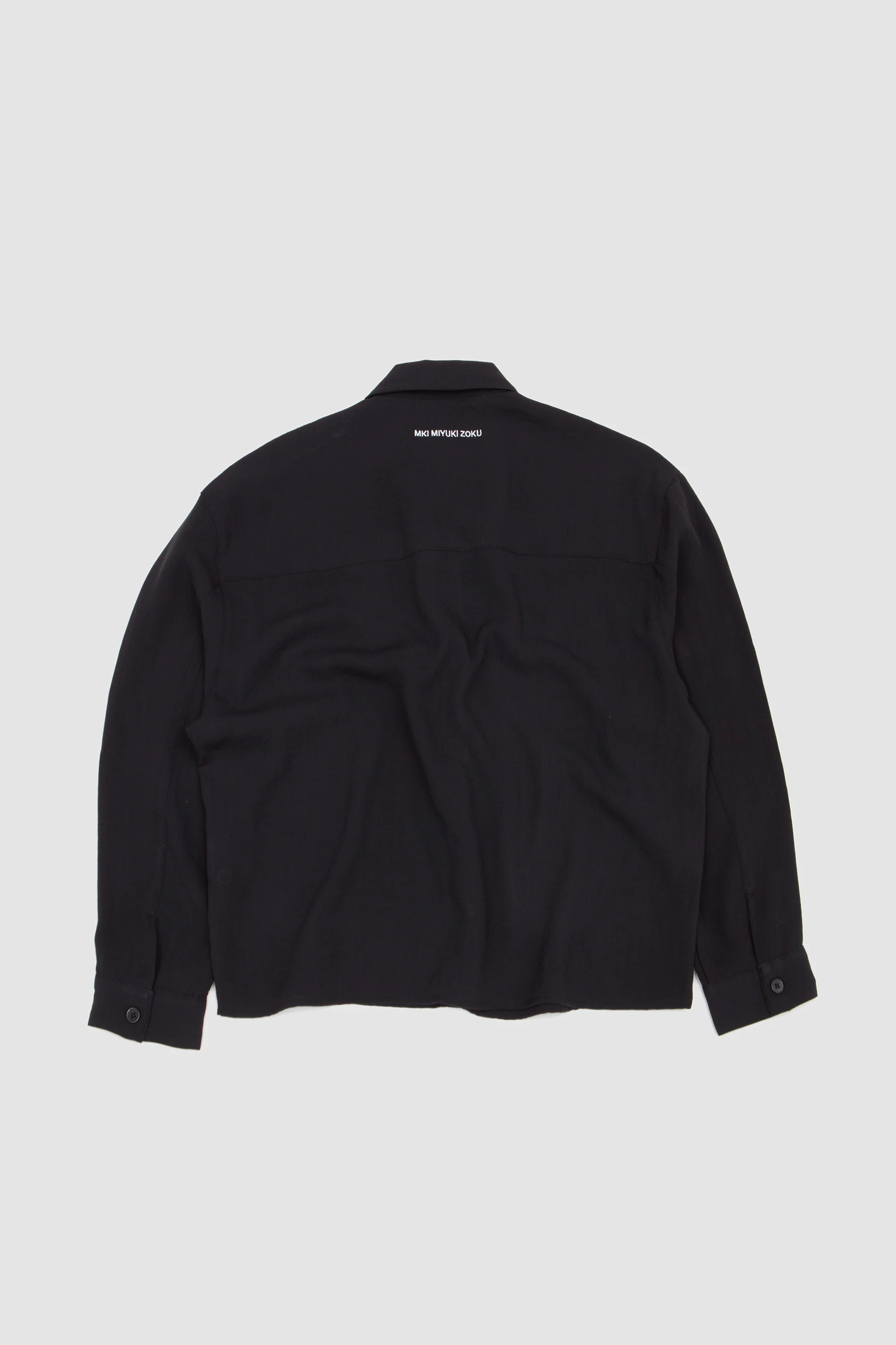 Drape Slub Box Dress Shirt Black - Image 5