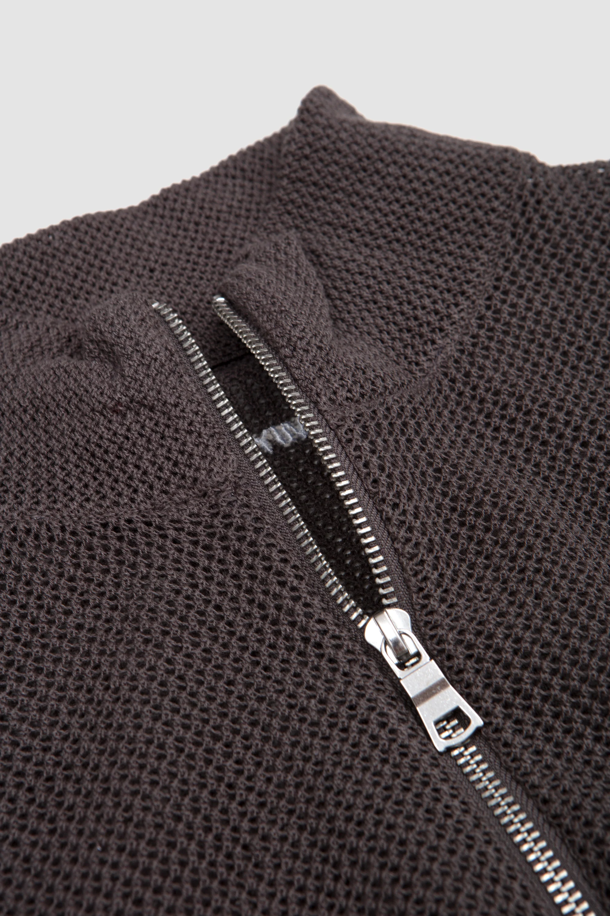 Linen Loose Knit Track Jacket Espresso - Image 3