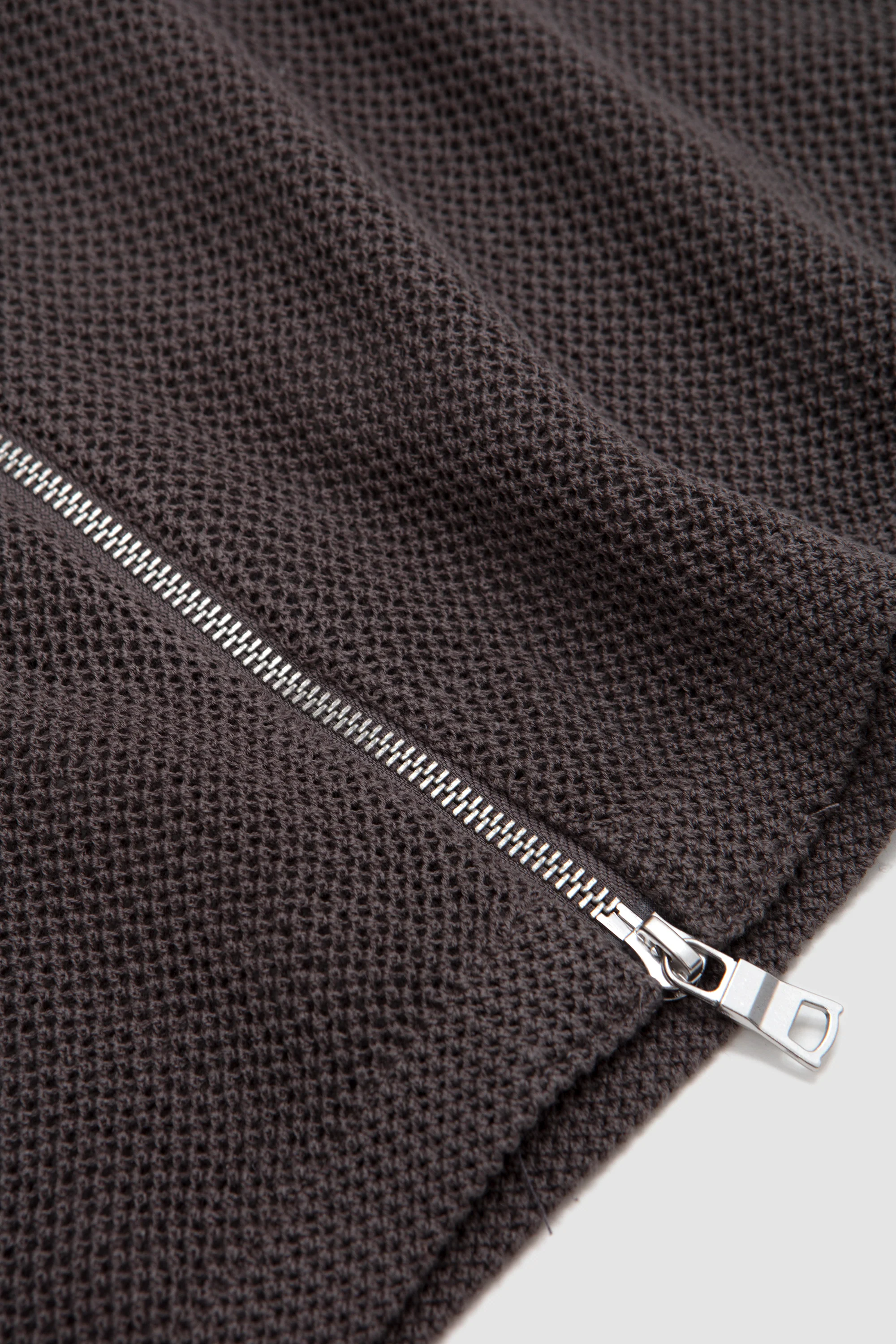 Linen Loose Knit Track Jacket Espresso - Image 4