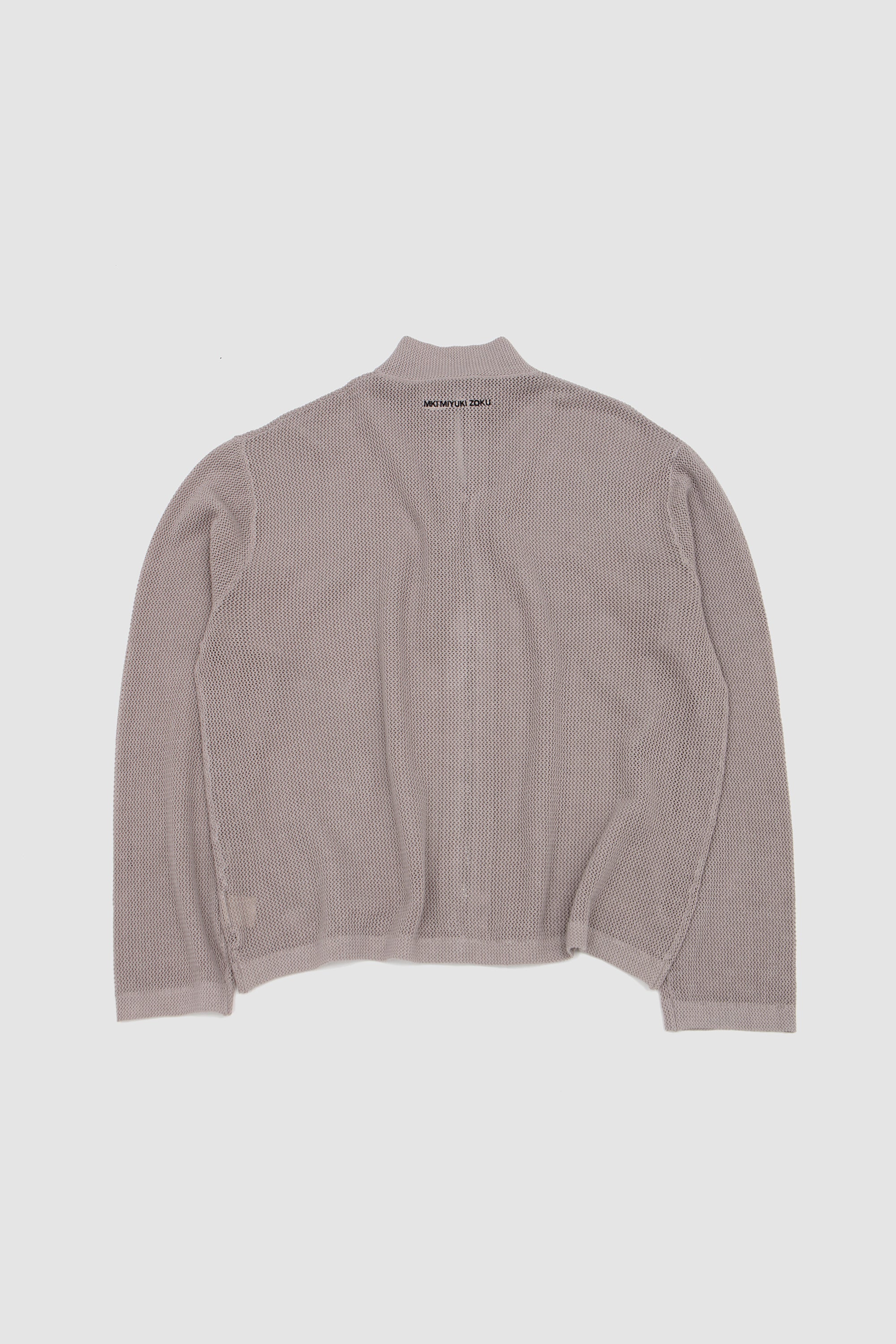 Linen Loose Knit Track Jacket Taupe - Image 5